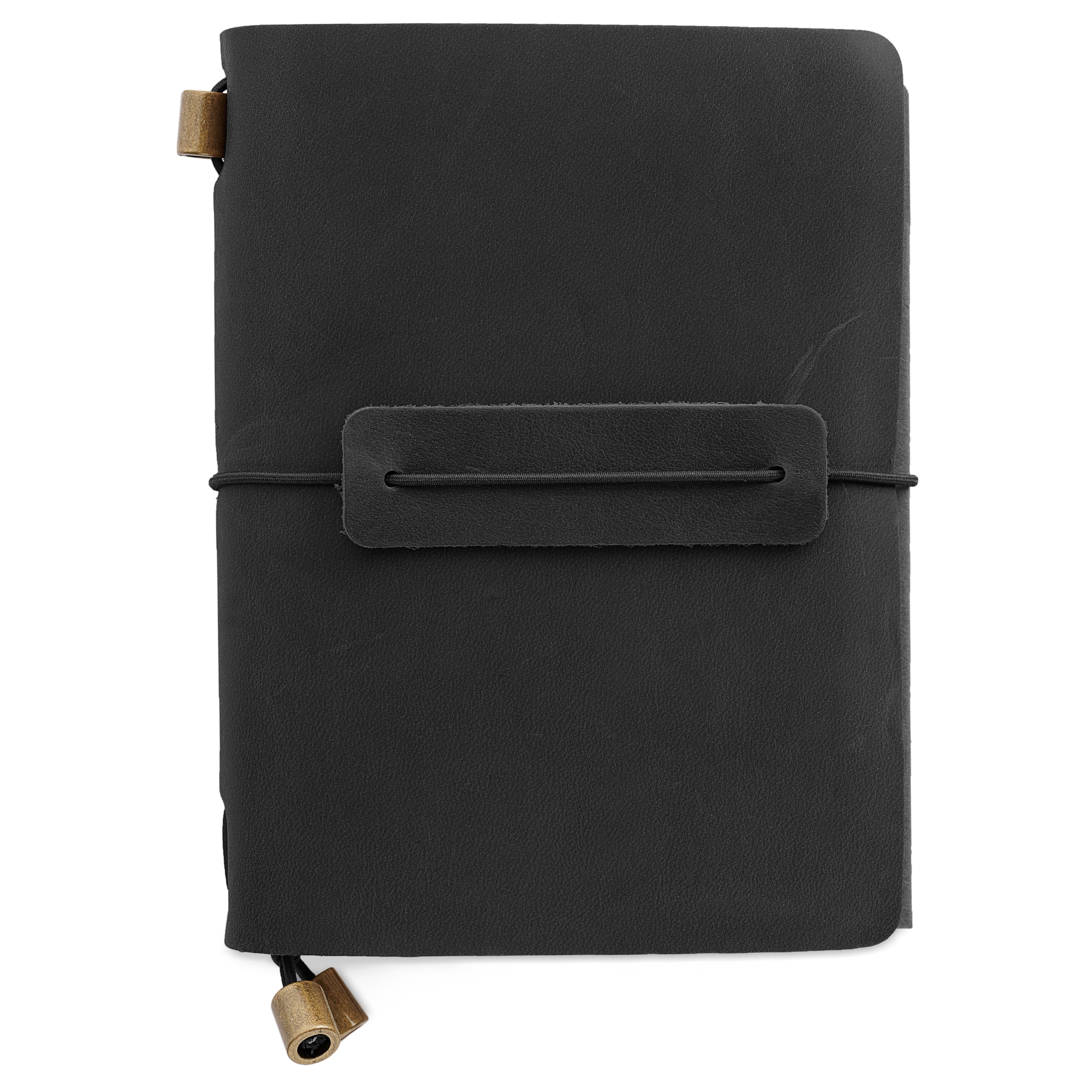 Notebook | Black Leather | Plane Clasp
