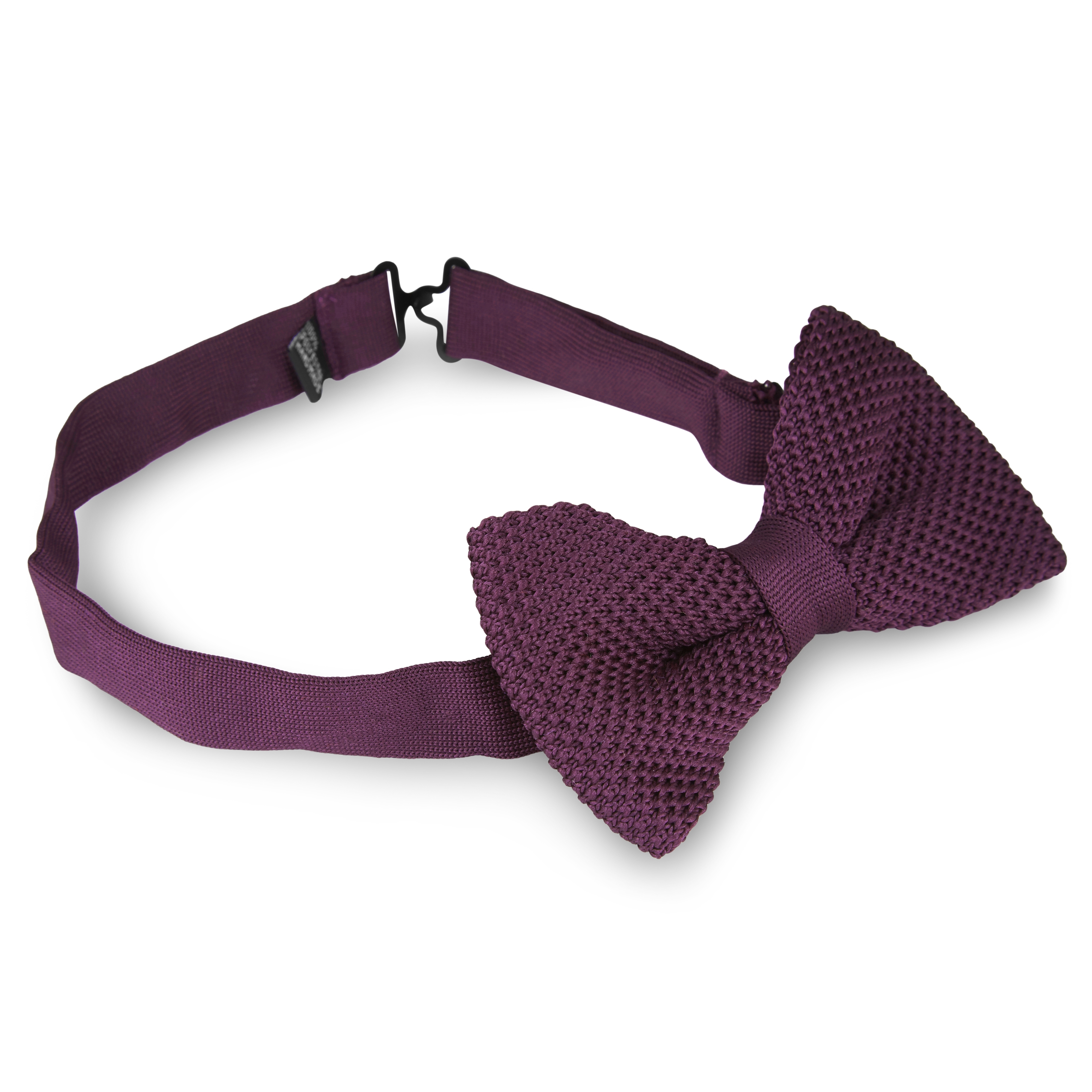 Mauve Knitted Pre-Tied Bow Tie - 2