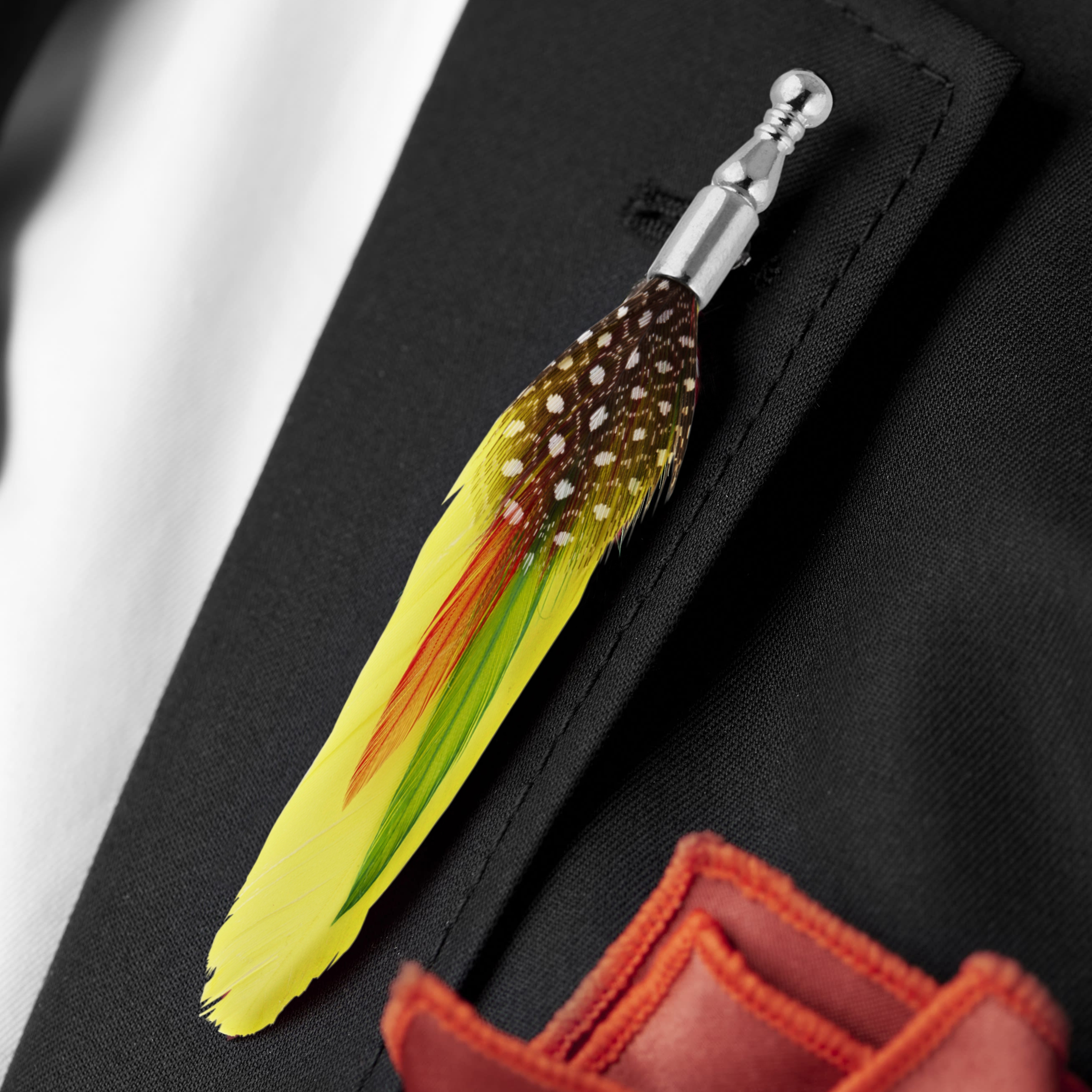 Yellow Feather Lapel Pin - 5
