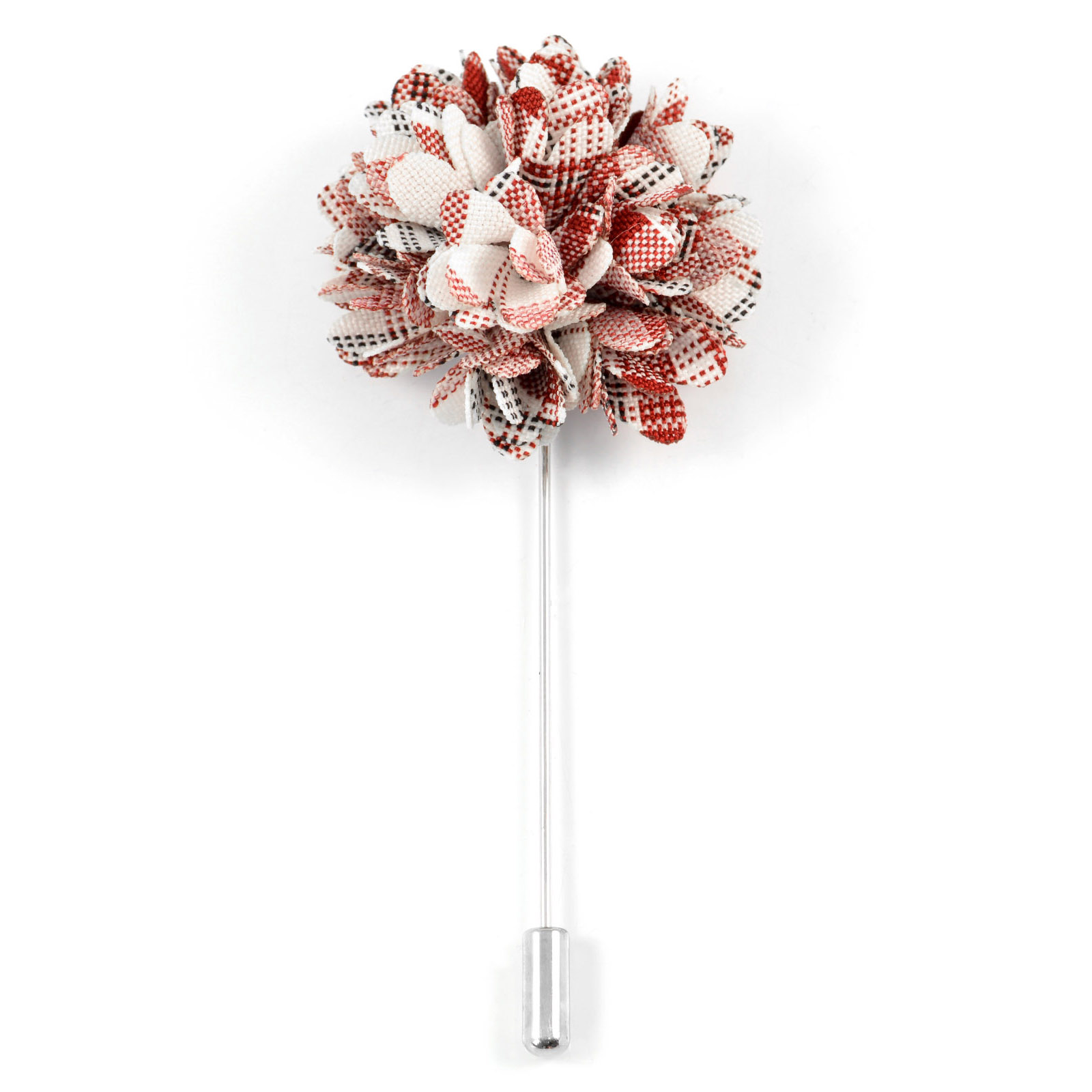 Red / White Dahlia Lapel Pin - 1