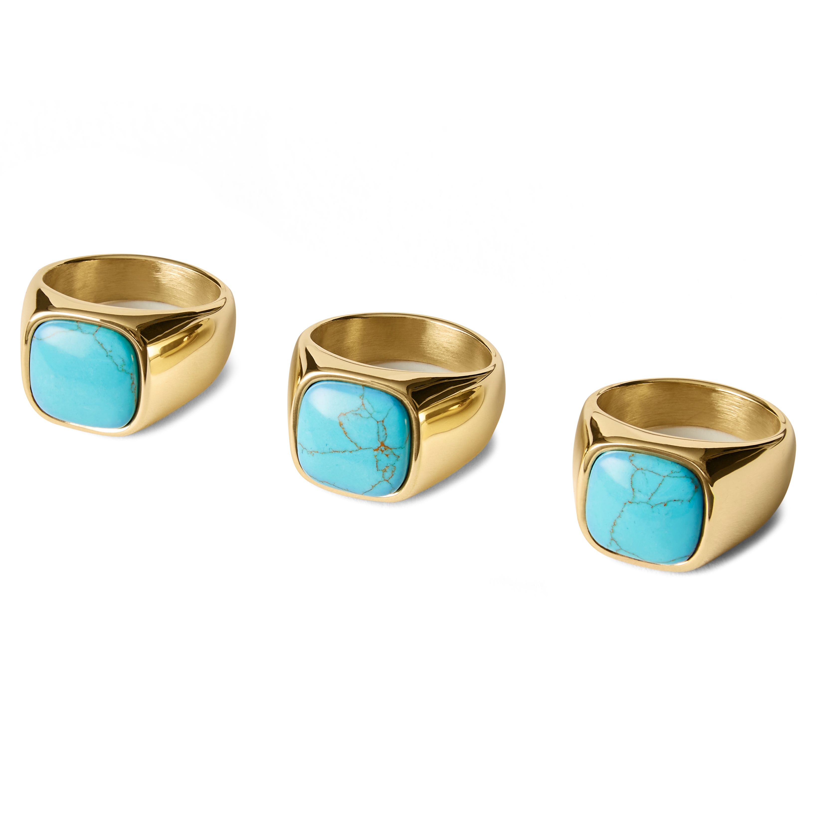 Złocisty pierścień z turkusem Len Gravel - 2