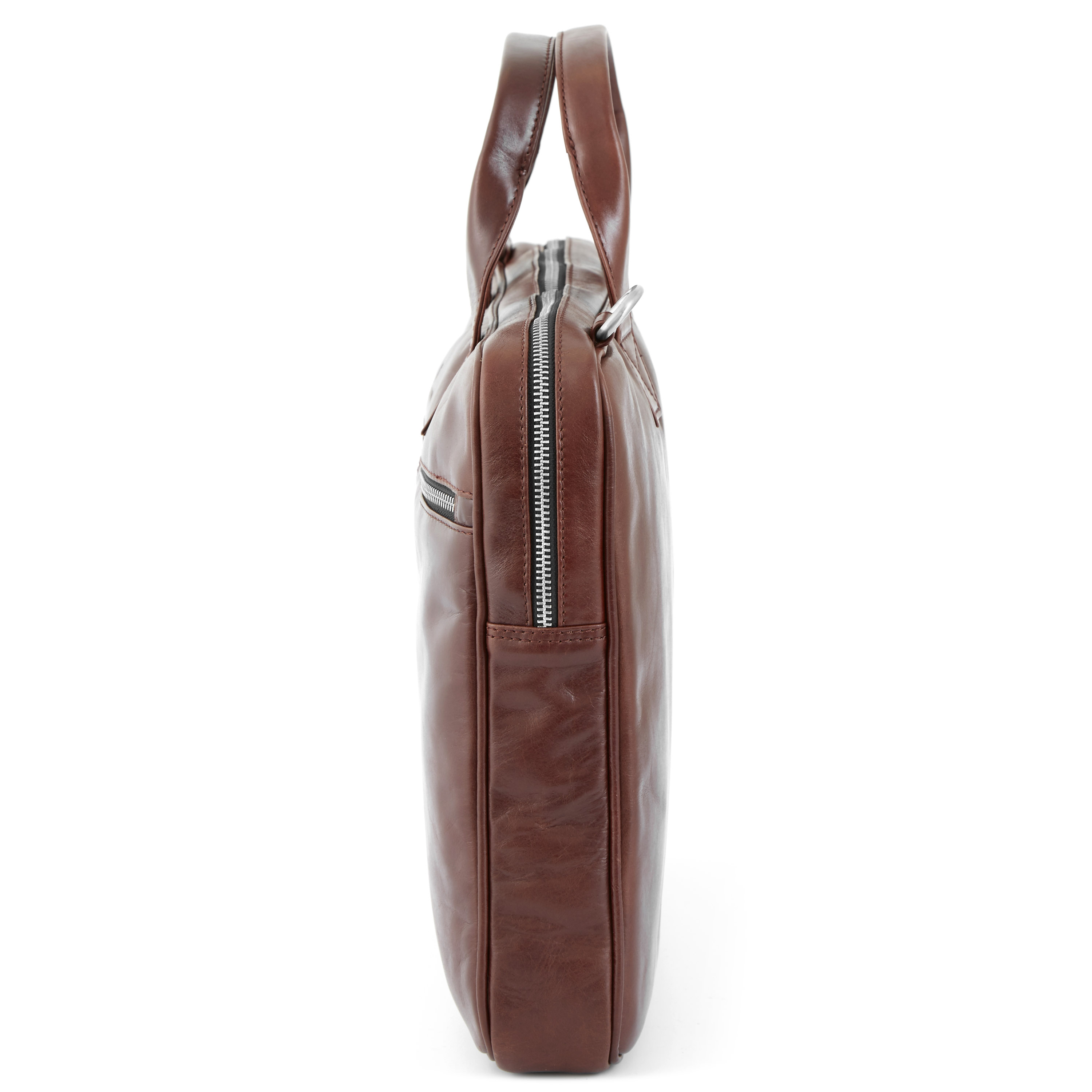 Braune Schlanke Jasper Laptoptasche Mit Reißverschluss  - 4