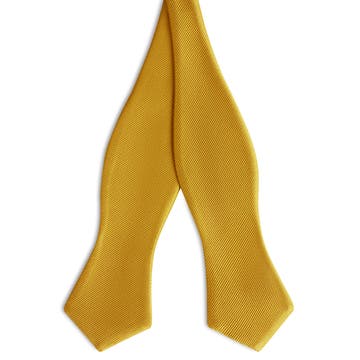 Golden Brown Self-Tie Grosgrain Diamond Tip Bow Tie Golden Brown Self-Tie Grosgrain Diamond Tip Bow Tie