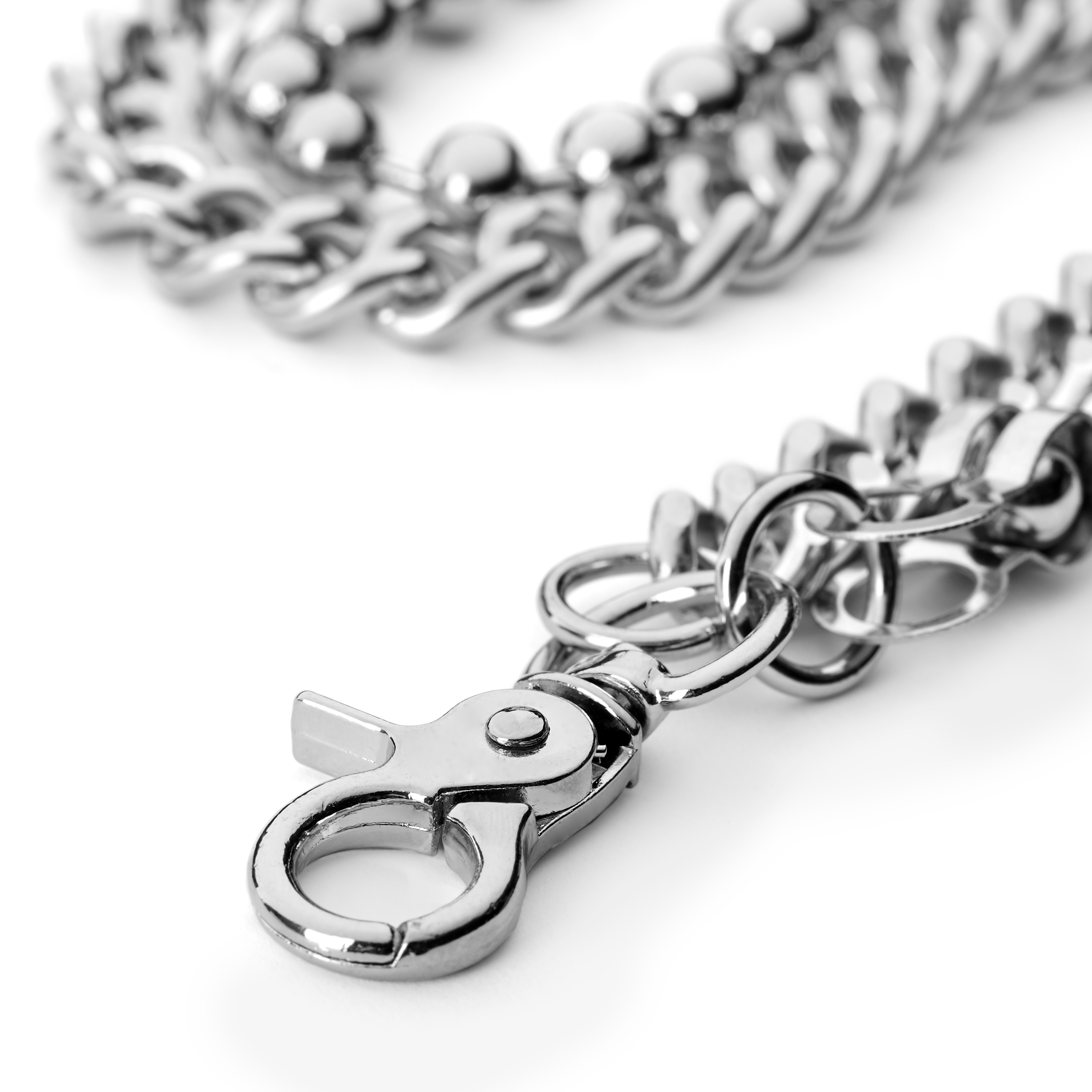 Silver-Tone Wallet Chain with Beads & Hoop - 3