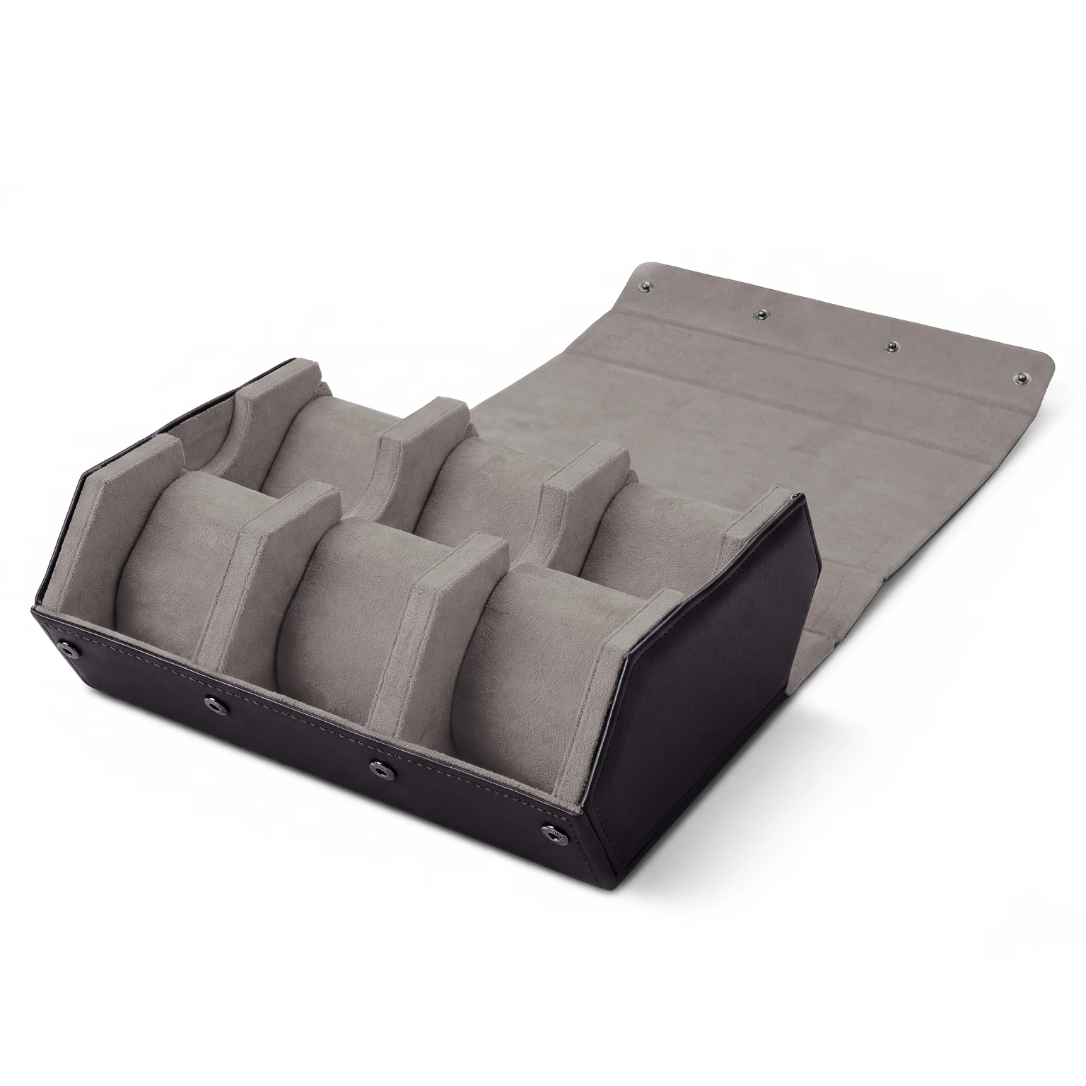 Hexa | Caja para relojes hexagonal de cuero sintético negro y gris para 6 relojes Hexa | Caja para relojes hexagonal de cuero sintético negro y gris para 6 relojes