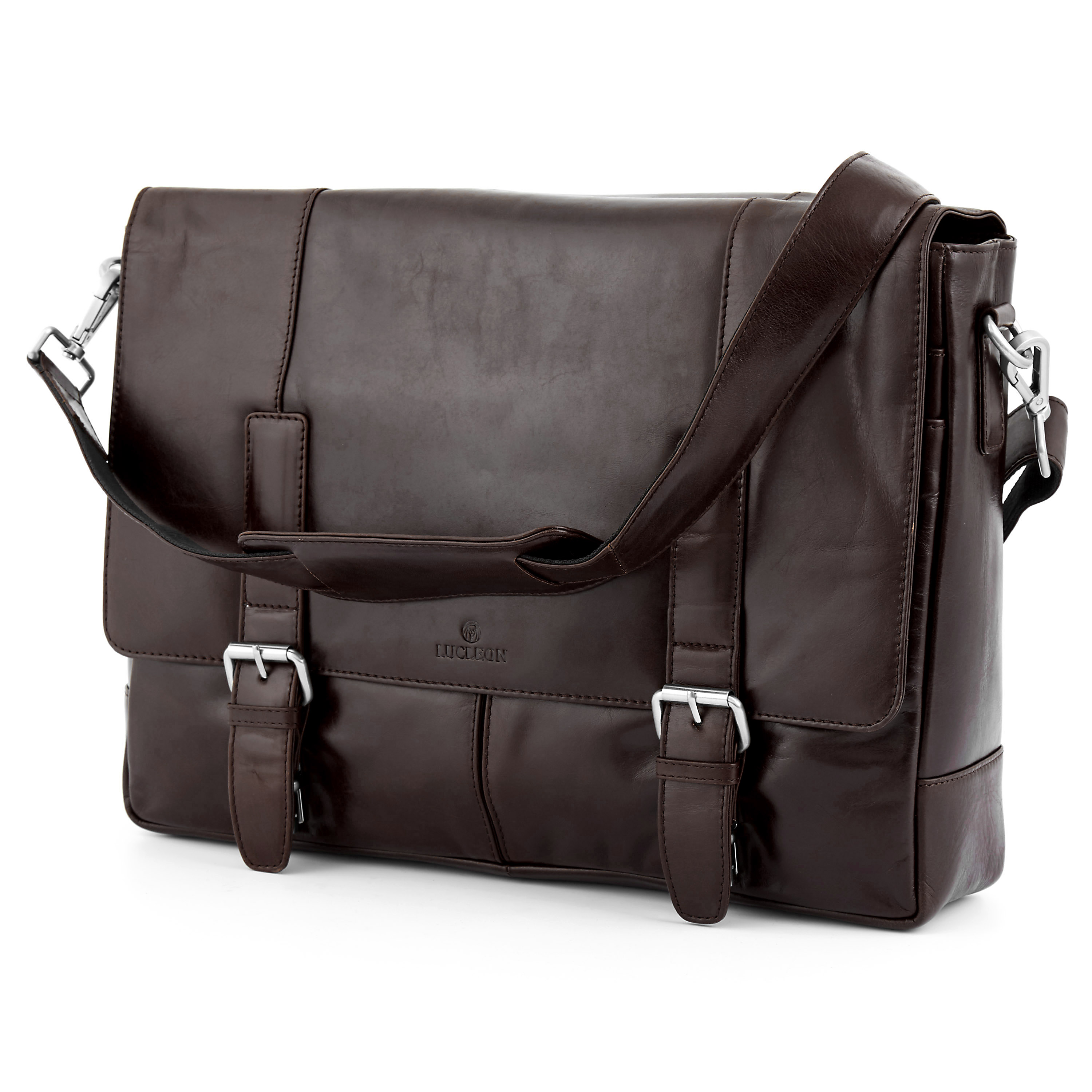 Dunkelbraune Klassische Jasper Leder Umhängetasche - 3