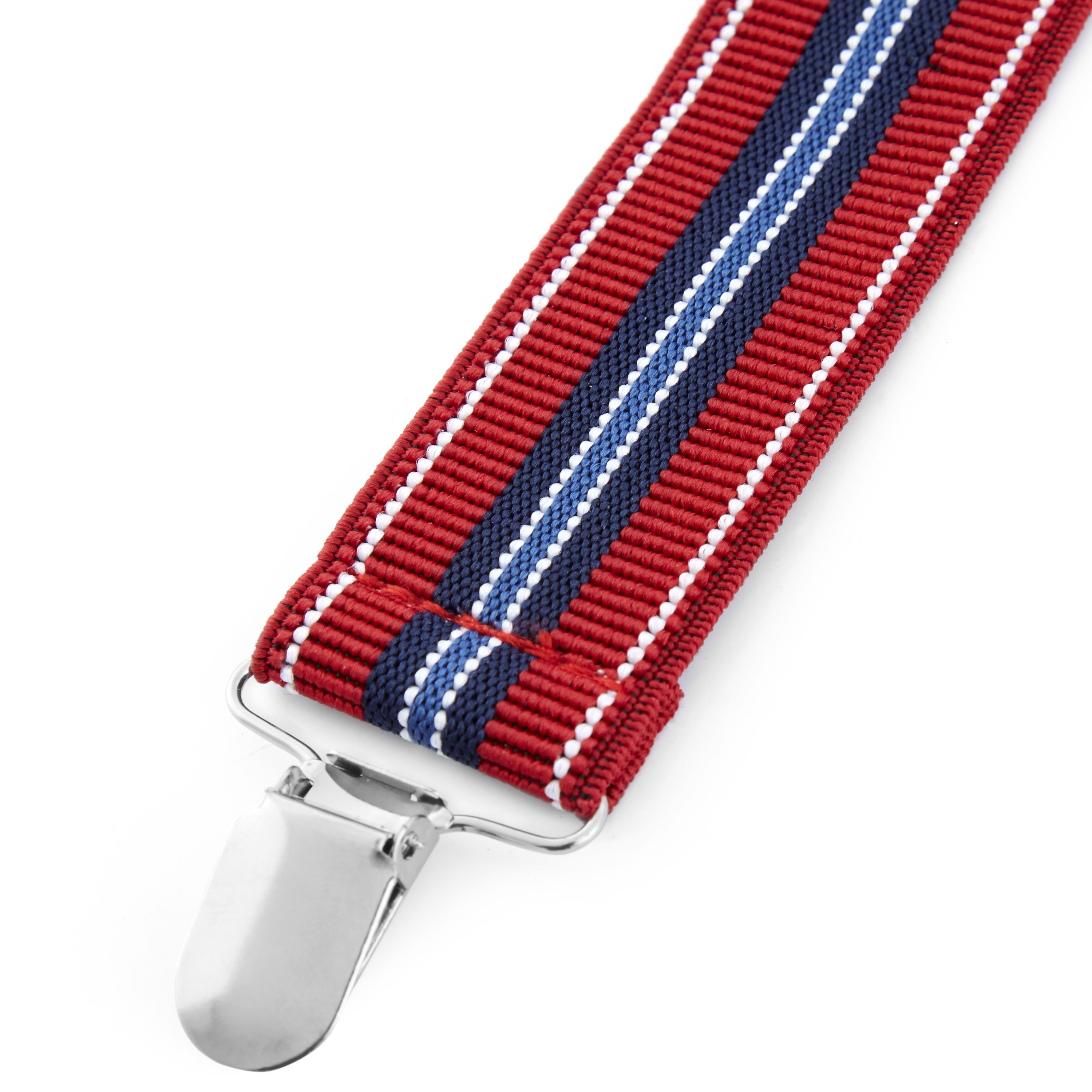 Suspensórios ás Riscas Azuis, Vermelhos e Brancos - 2