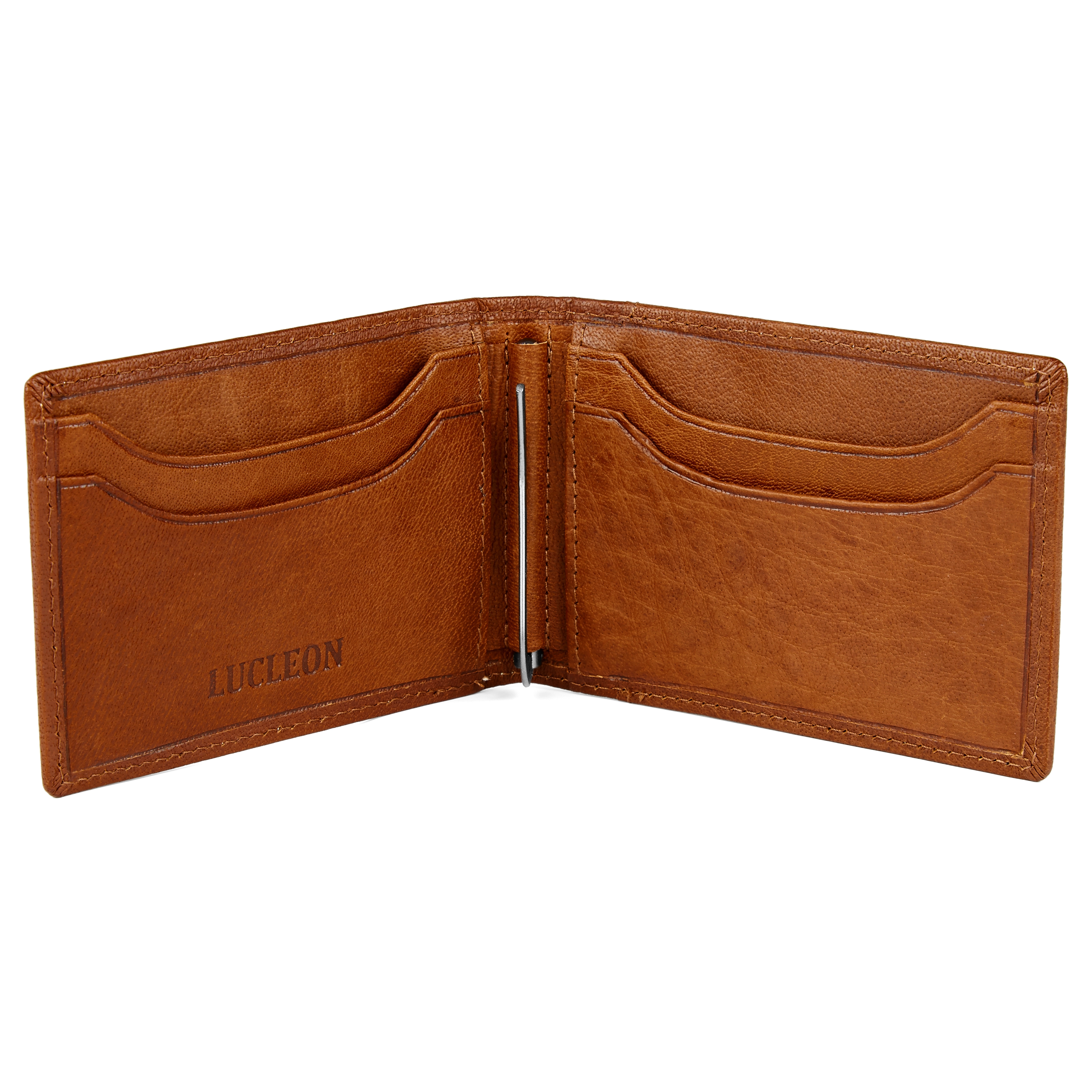 Tarjetero pequeño y clásico de cuero canela Oxford  - 2