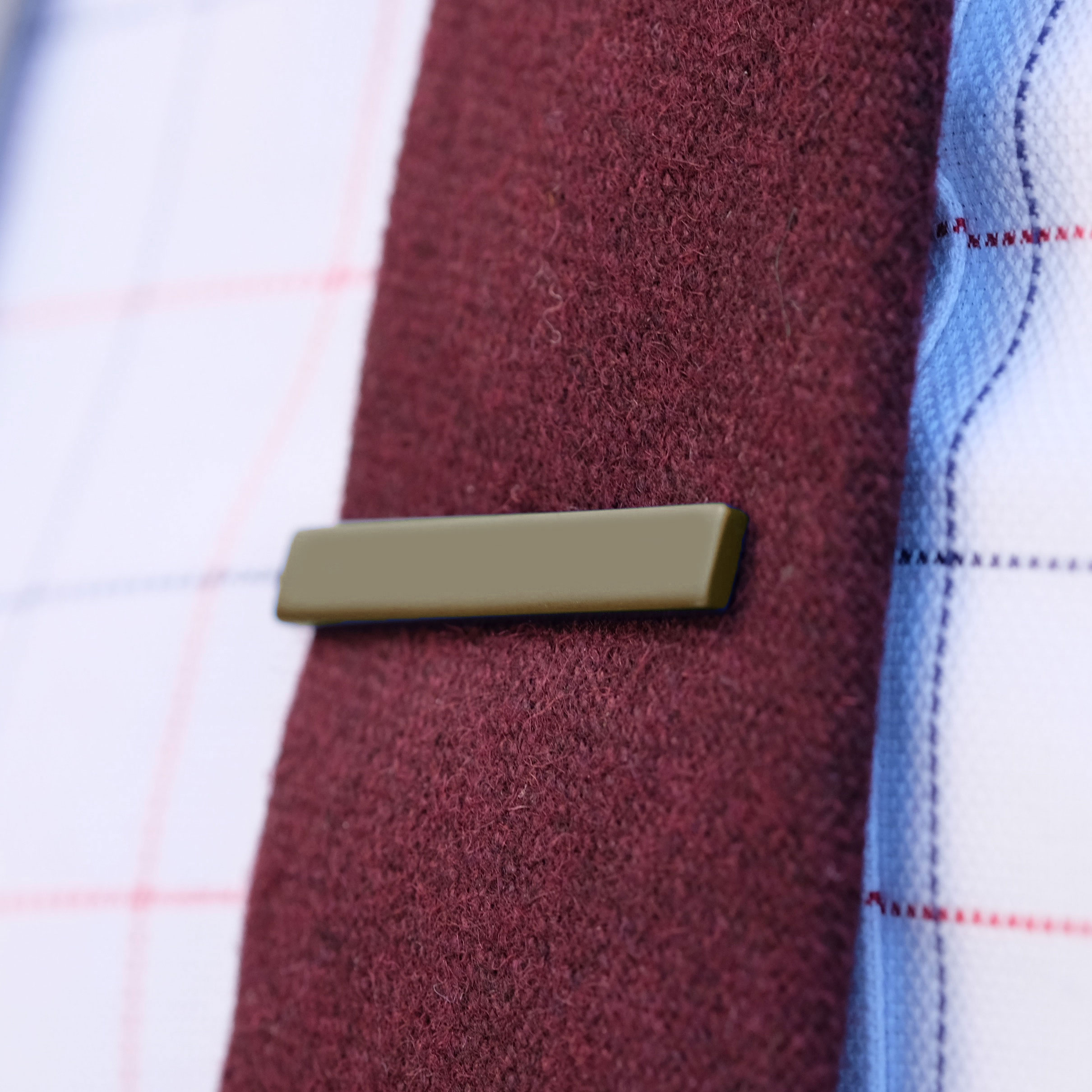 Brown Square Short Tie Clip - 4