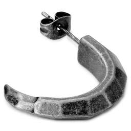 Boucle d'oreille Jax en acier gris foncé - La serre
