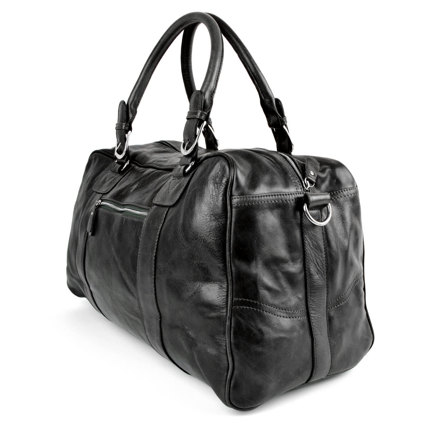 Matan Black Weekend/Sports Leather Bag - 6