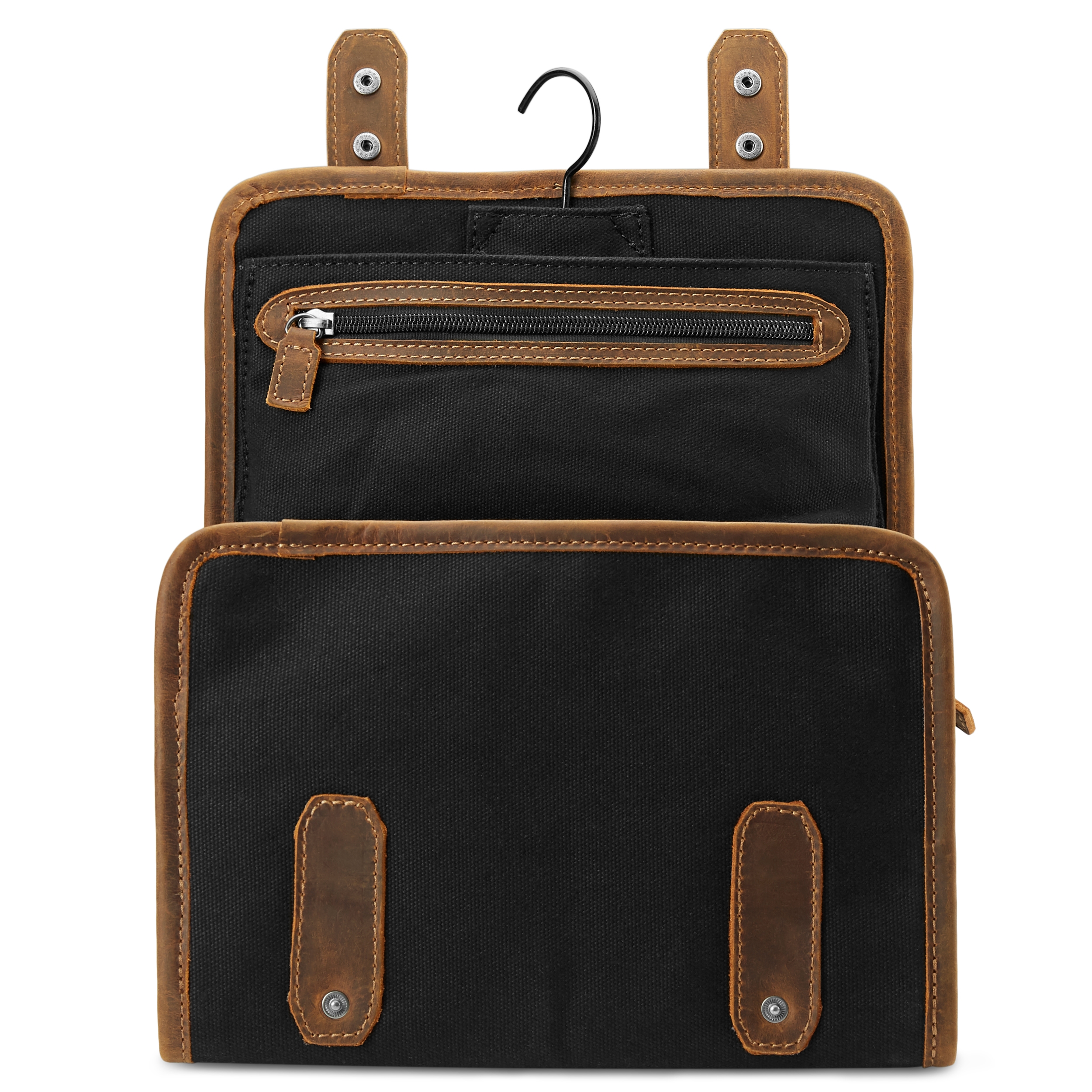 Sylas Tarpa Kulturbeutel In Schwarz & Hellbraun - 5