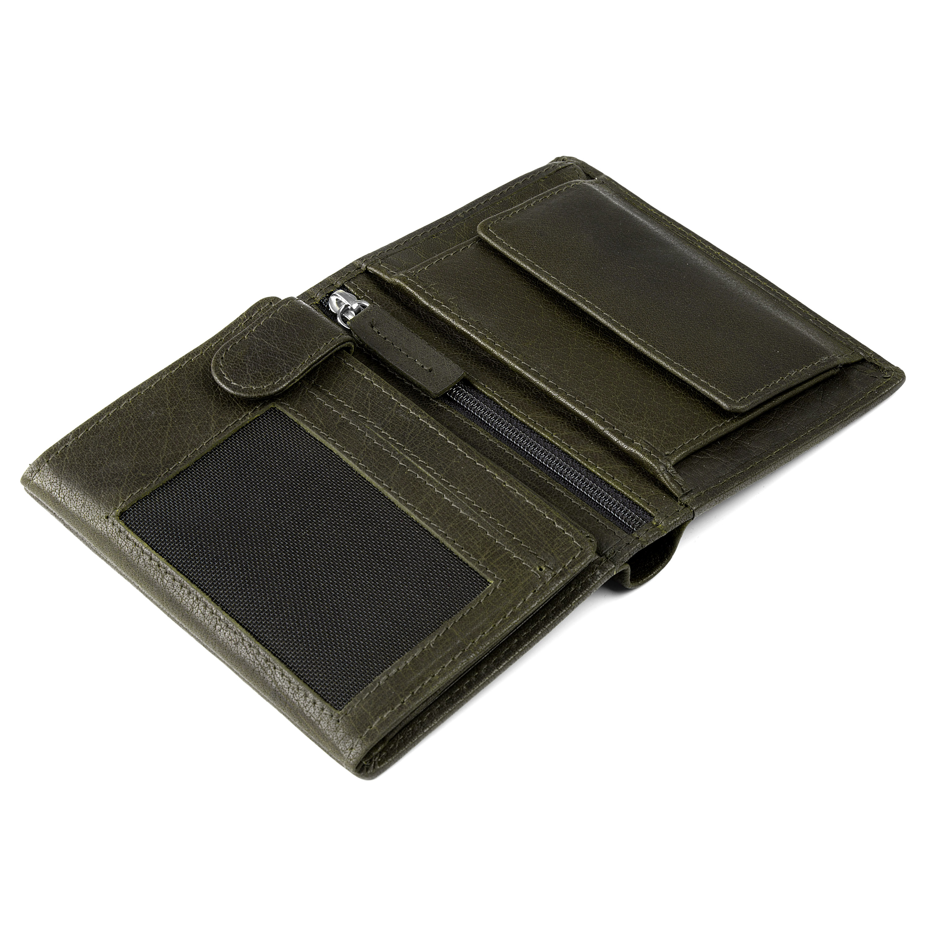 Montreal Vintage Olive RFID Leather Wallet - 8