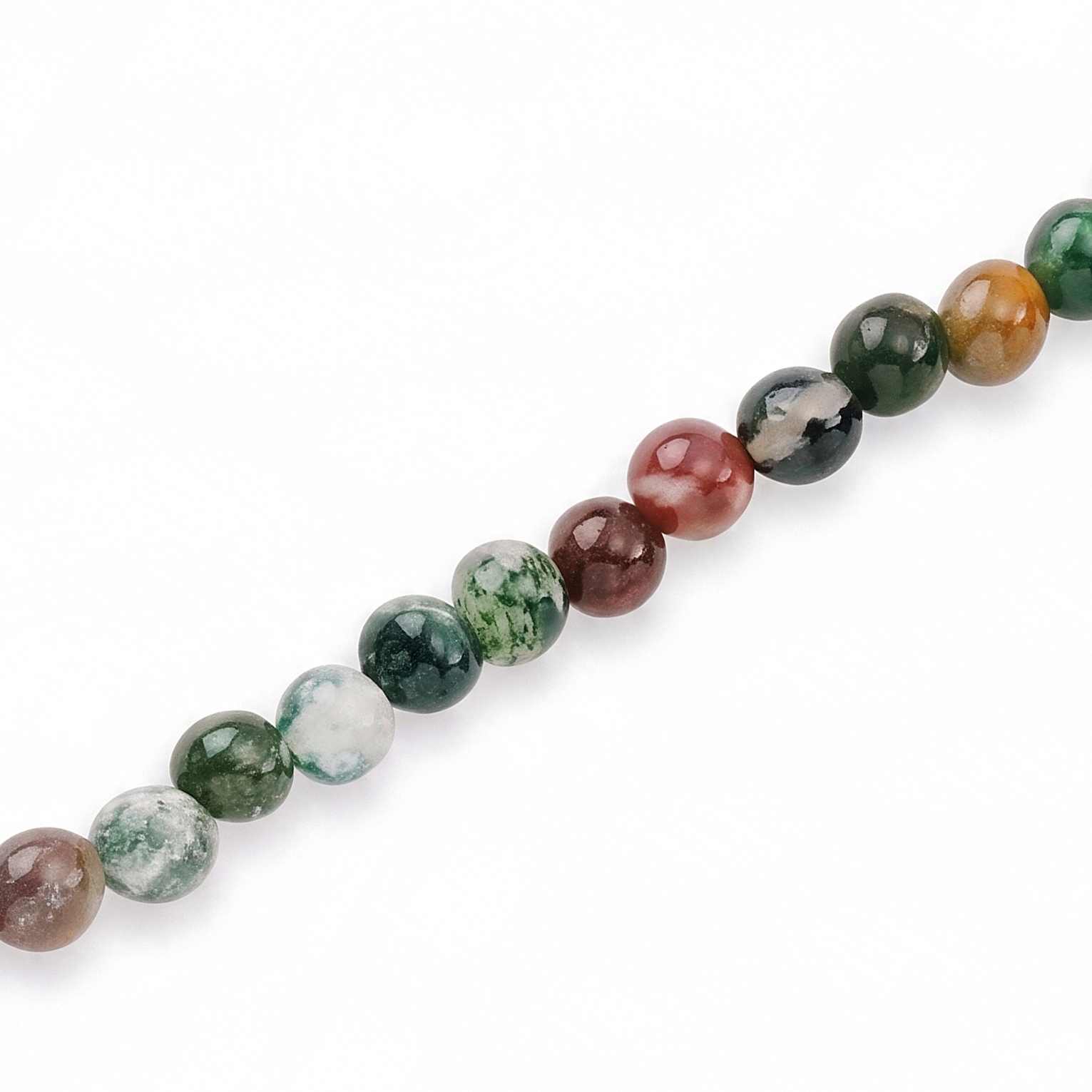 Mediterranean | Green Natural Stone Beaded Shell Charm Necklace - 9
