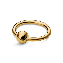 1/4" (6 mm) Gold-Tone Surgical Steel Captive Bead Ring