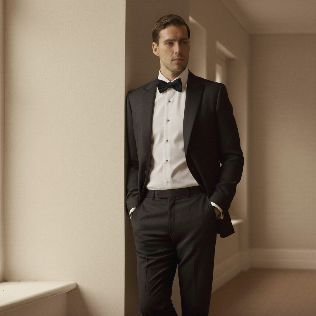 XL Black Self-Tie Bow Tie  - 3