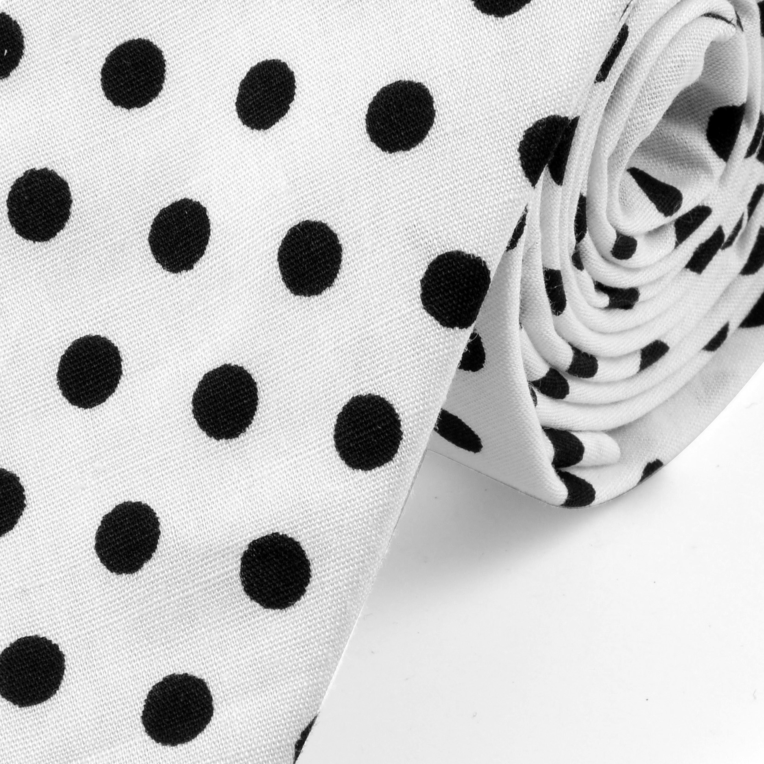 White Dotted Cotton Tie - 2