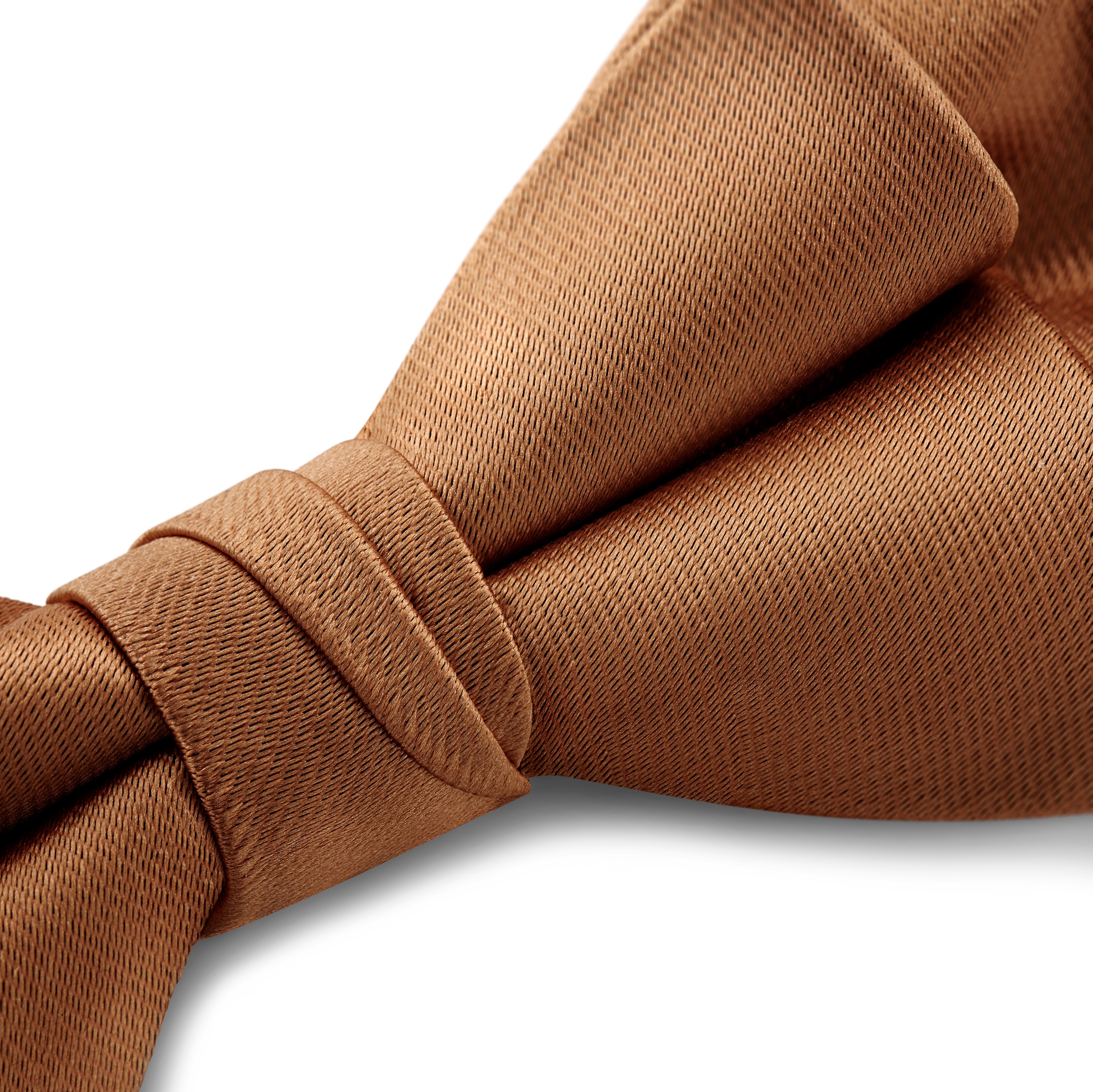 Rdzawa wstępnie zawiązana satynowa muszka spiczasta - 3