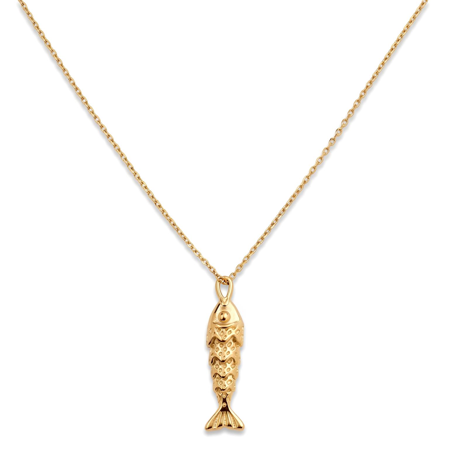Mediterranean | Collar con colgante de pez chapado en oro de 14K Mediterranean | Collar con colgante de pez chapado en oro de 14K