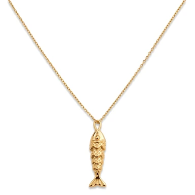 Mediterranean | Collar con colgante de pez chapado en oro de 14K Mediterranean | Collar con colgante de pez chapado en oro de 14K