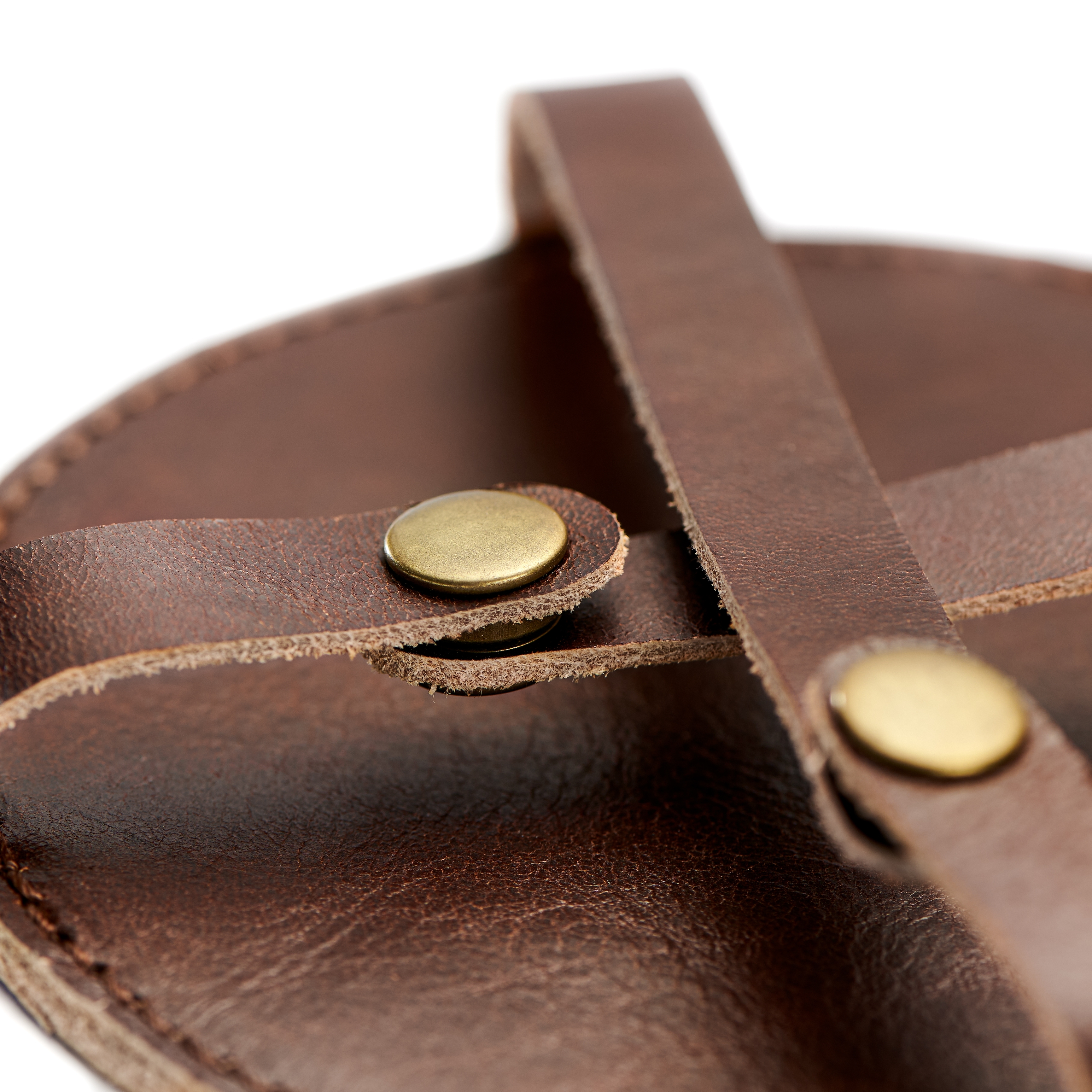 Leder Glasuntersetzer x4 (Getränke-Untersetzer) und Halter | Braun & Rund - 3