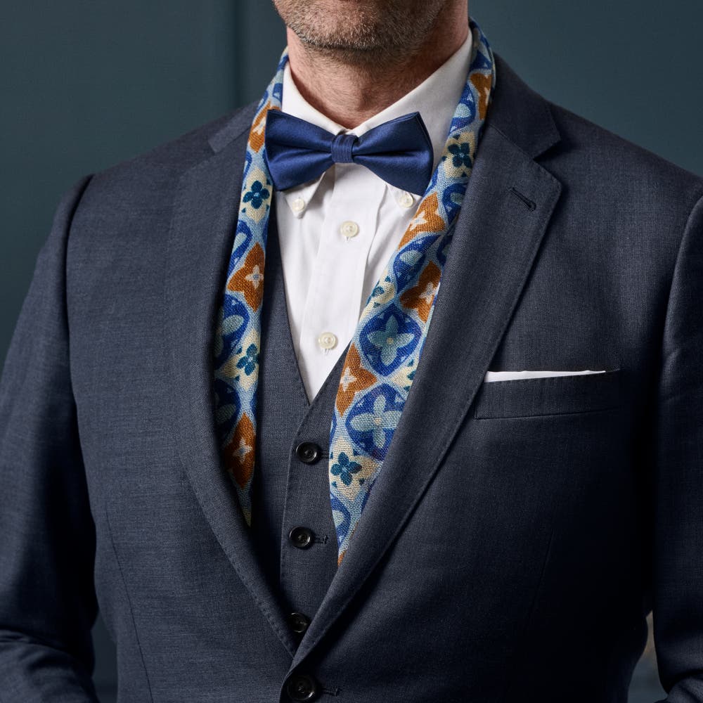 hover: Virtuo | Blue and Brown Wool Scarf hover: Virtuo | Blue and Brown Wool Scarf