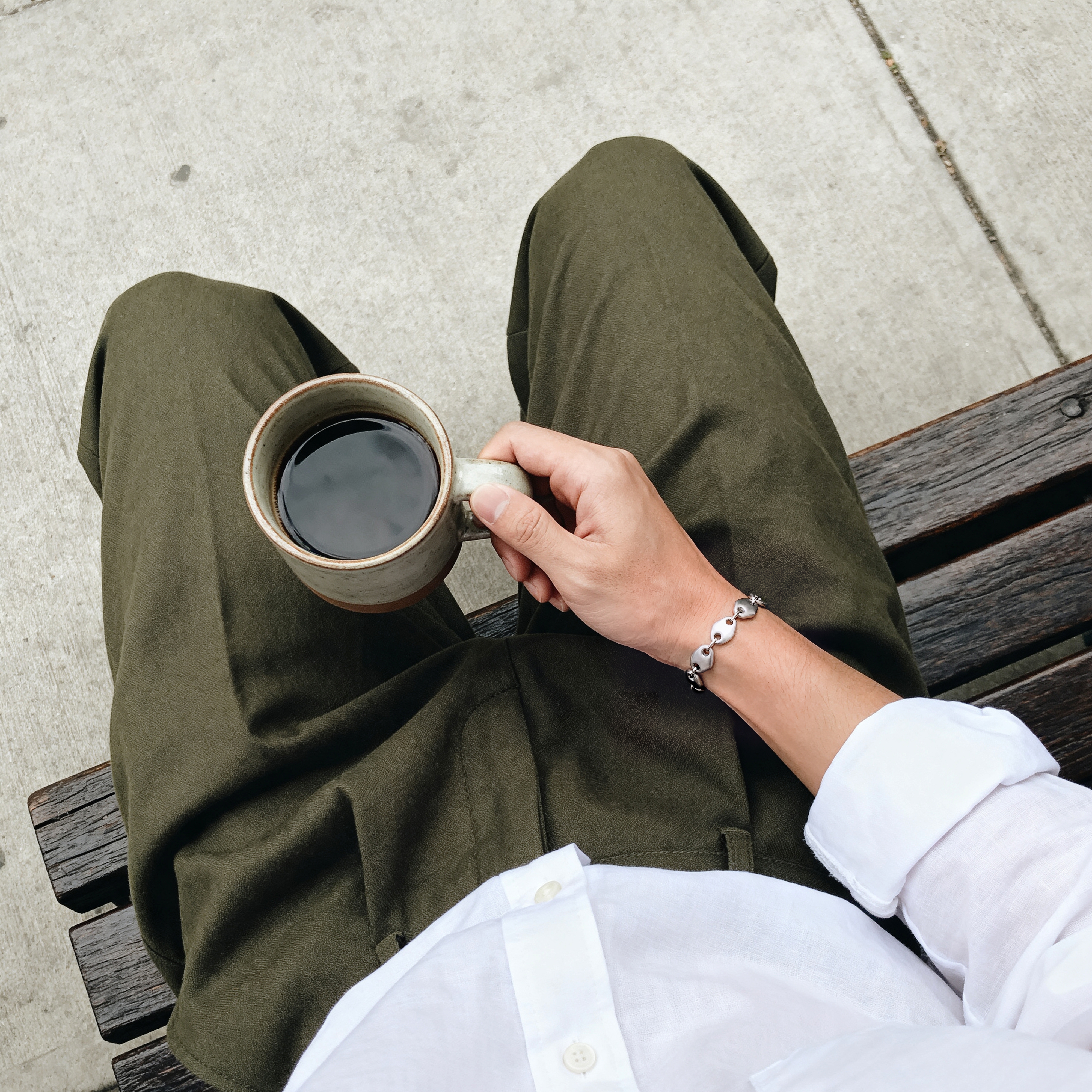Organic | Cobble armband van verzilverd roestvrij staal - 4