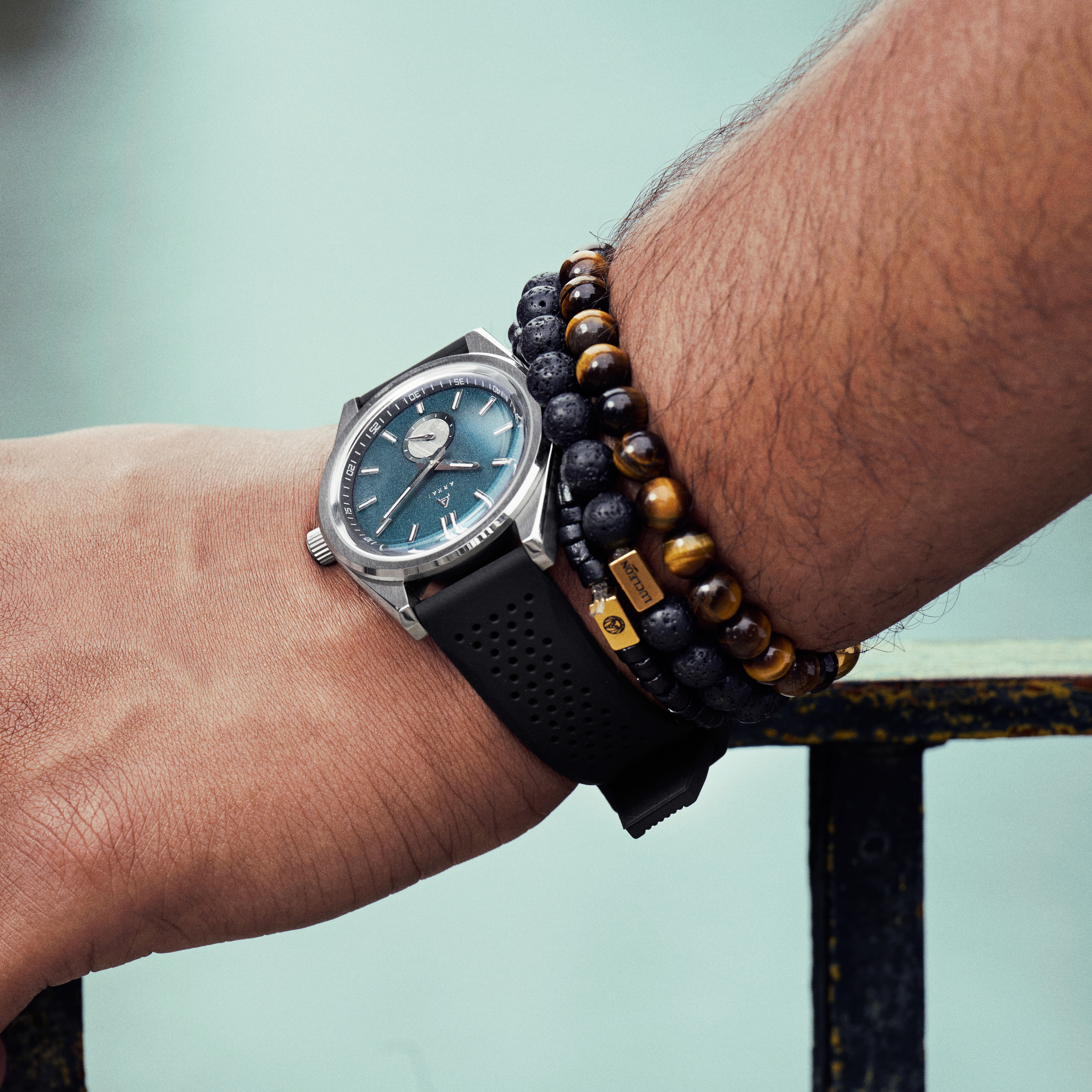 Mond | Silver-tone Stainless Steel and Blue Meteorite Watch - 6