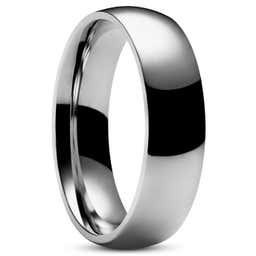 Aesop | 6 mm Polished Silver-Tone Titanium Ring