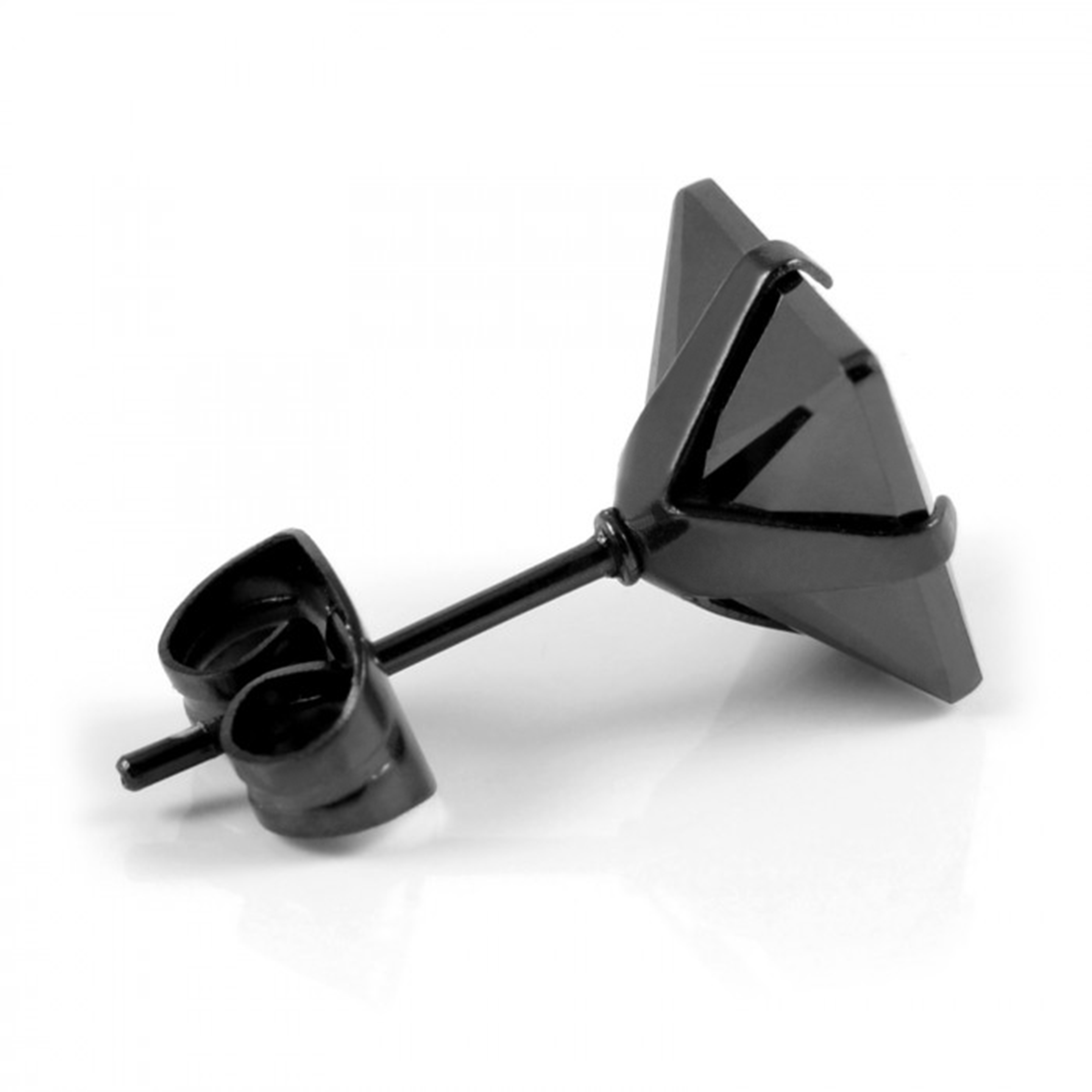 Black & Black 6mm Earring - 3