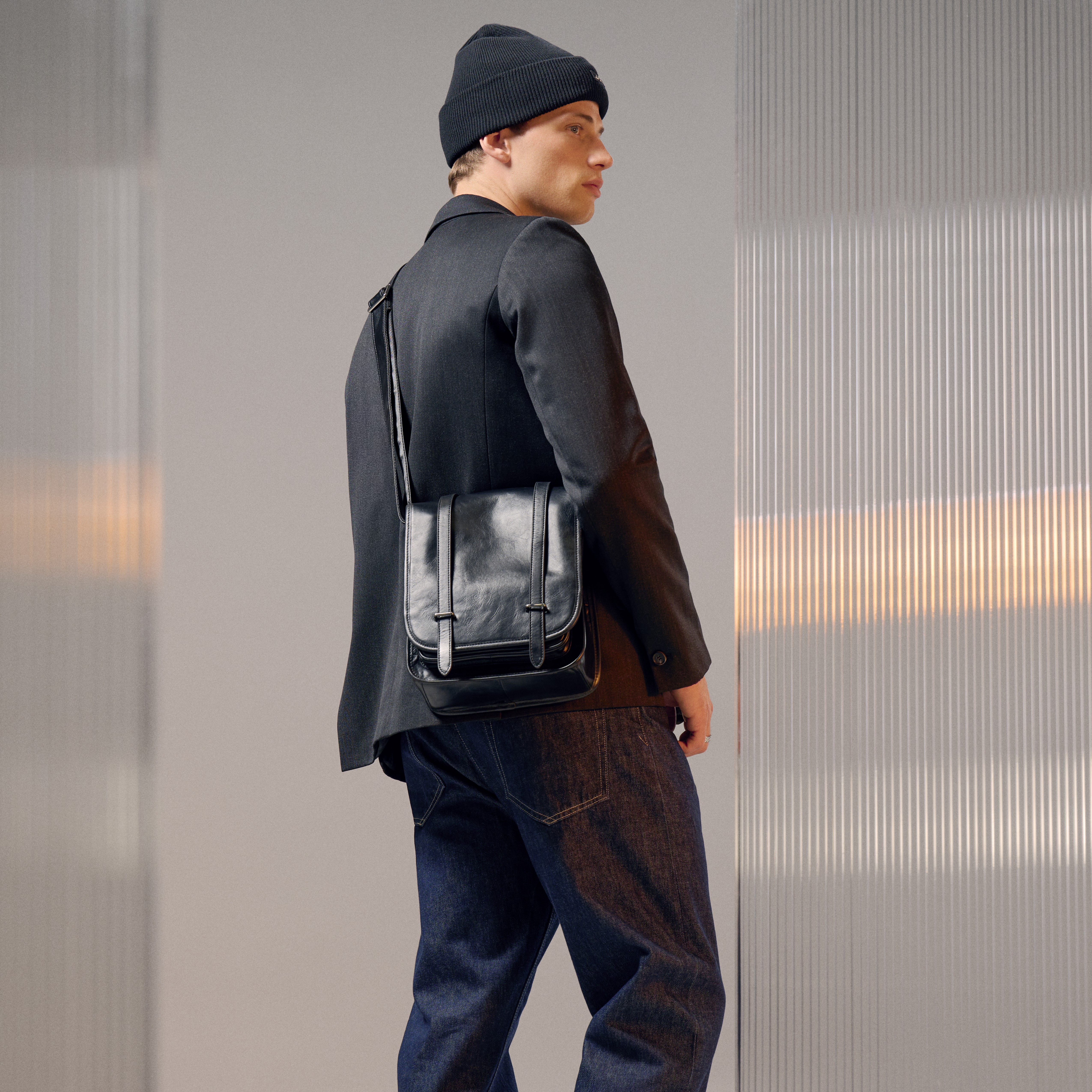 Les Deux | Wayne čierna čiapka s nášivkou s logom - 3