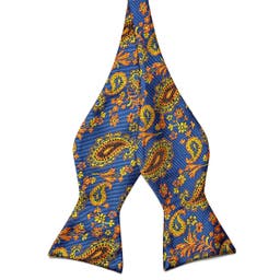 True Orange Paisley Silk Self-Tie– Bow Tie