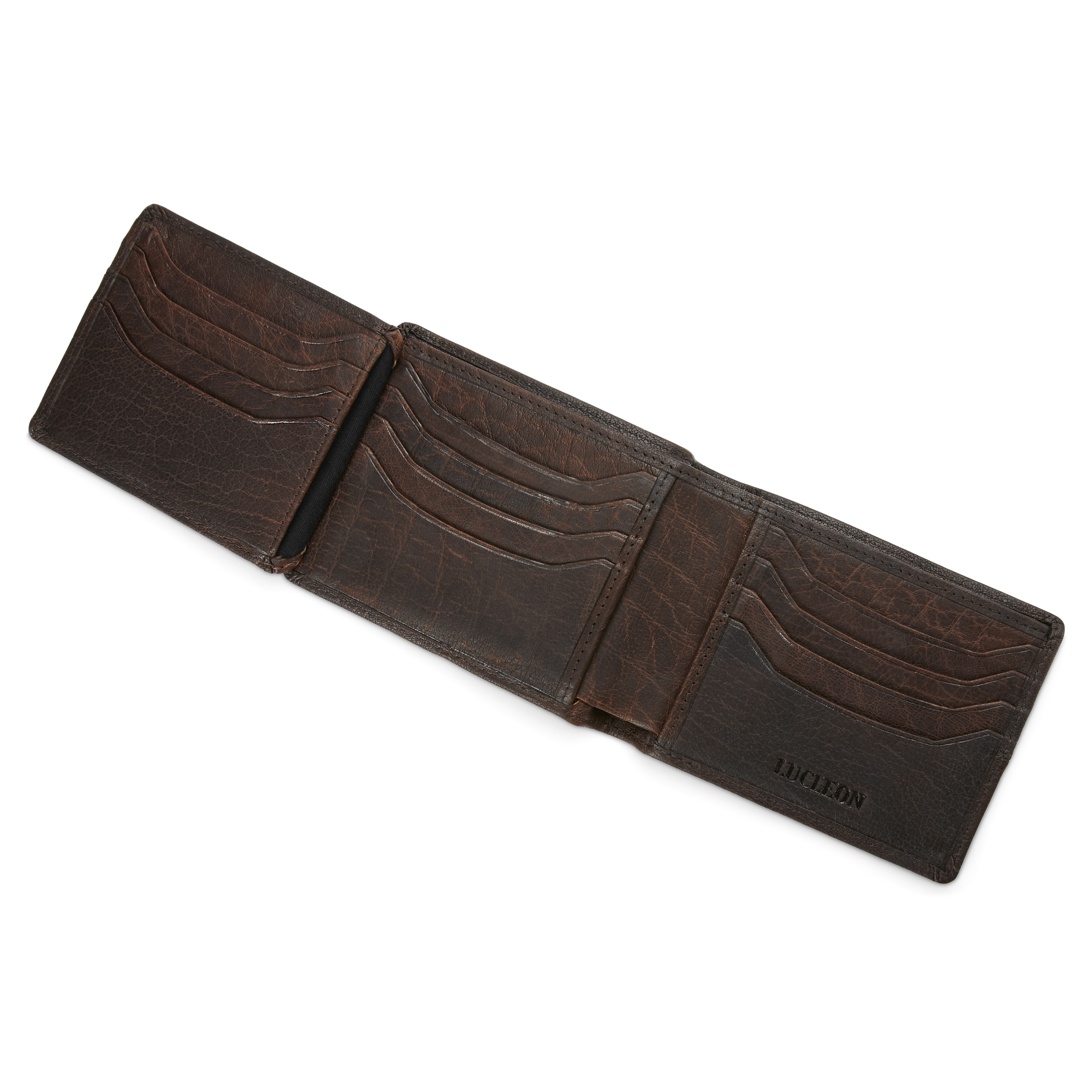 Portefeuille en cuir marron cousu Montréal - 7