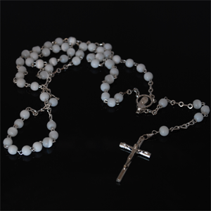 White Round Rosary - Halskæde - 1