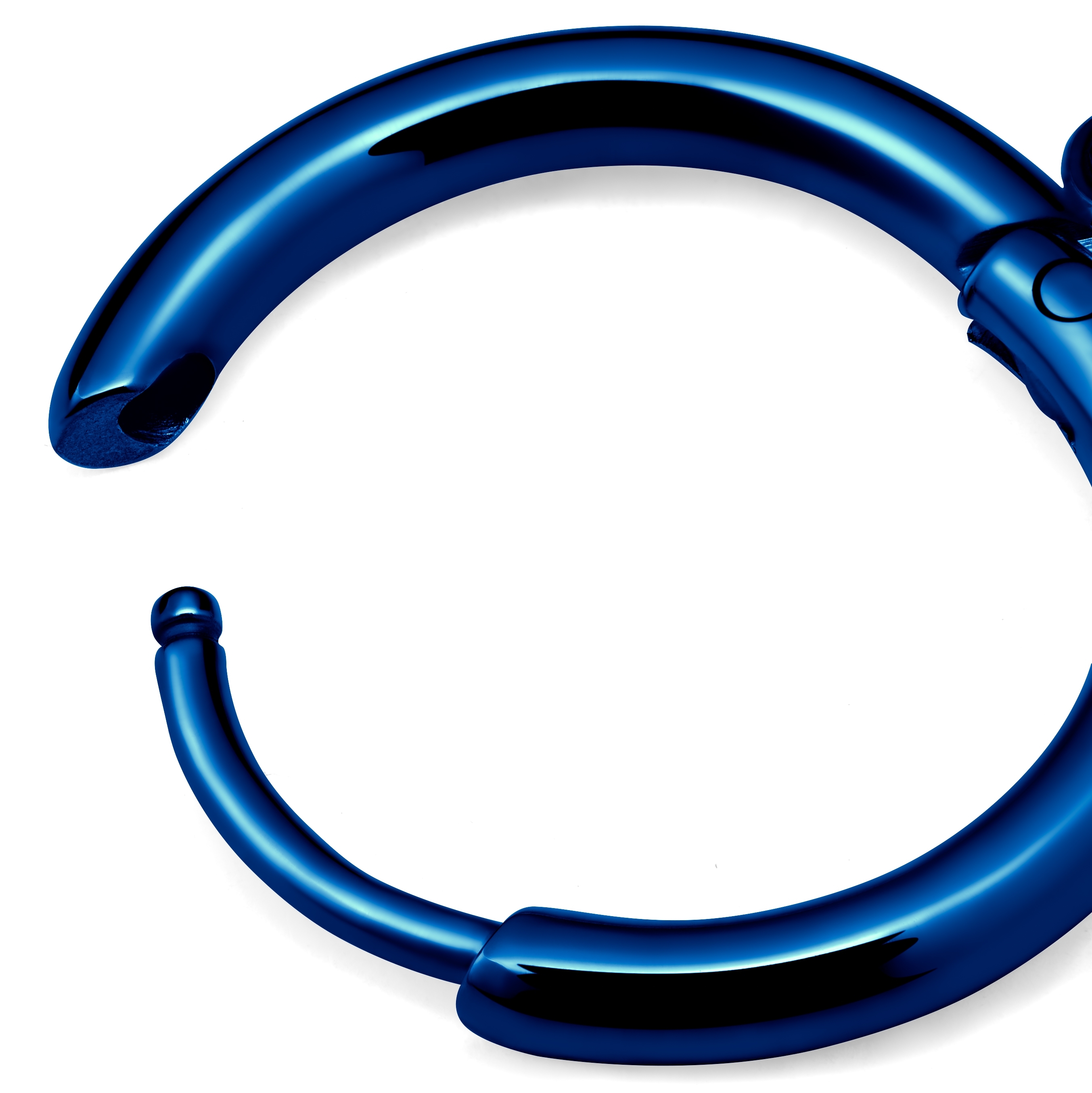 Fahrenheit | Blue Stainless Steel Melting Peace Sign Hoop Earring - 2