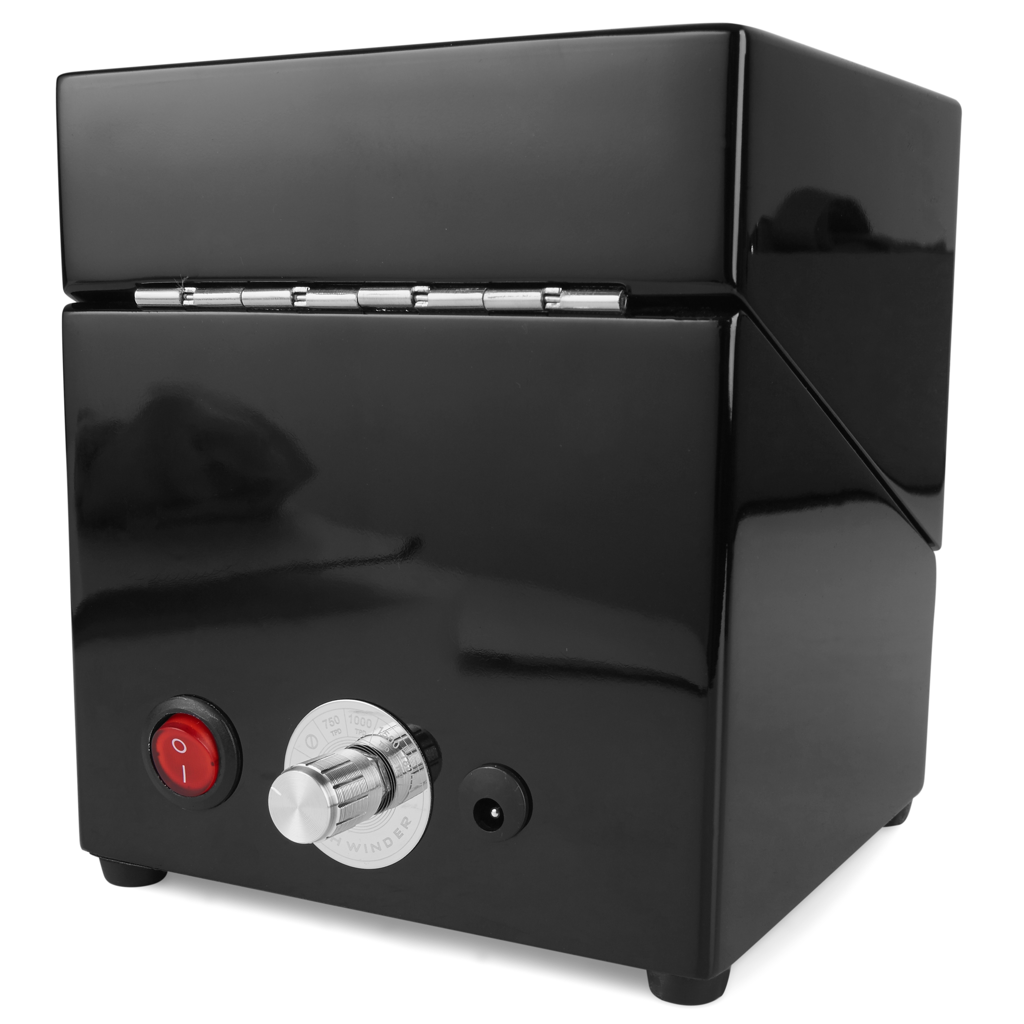 Svart Polerad Roterande Klocklåda - 1 klocka - 4