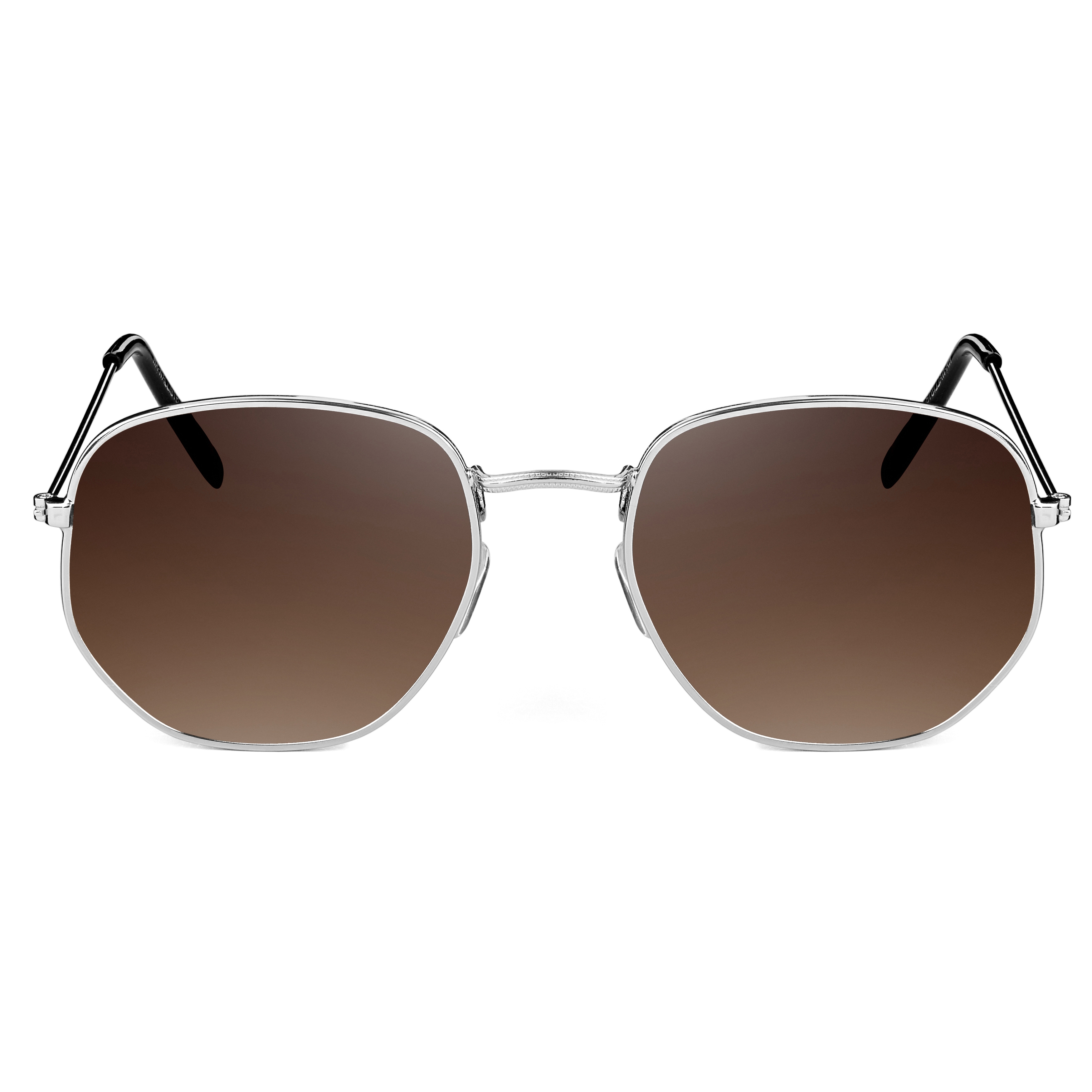 Óculos de Sol Wade Prateados e Castanhos Wallis