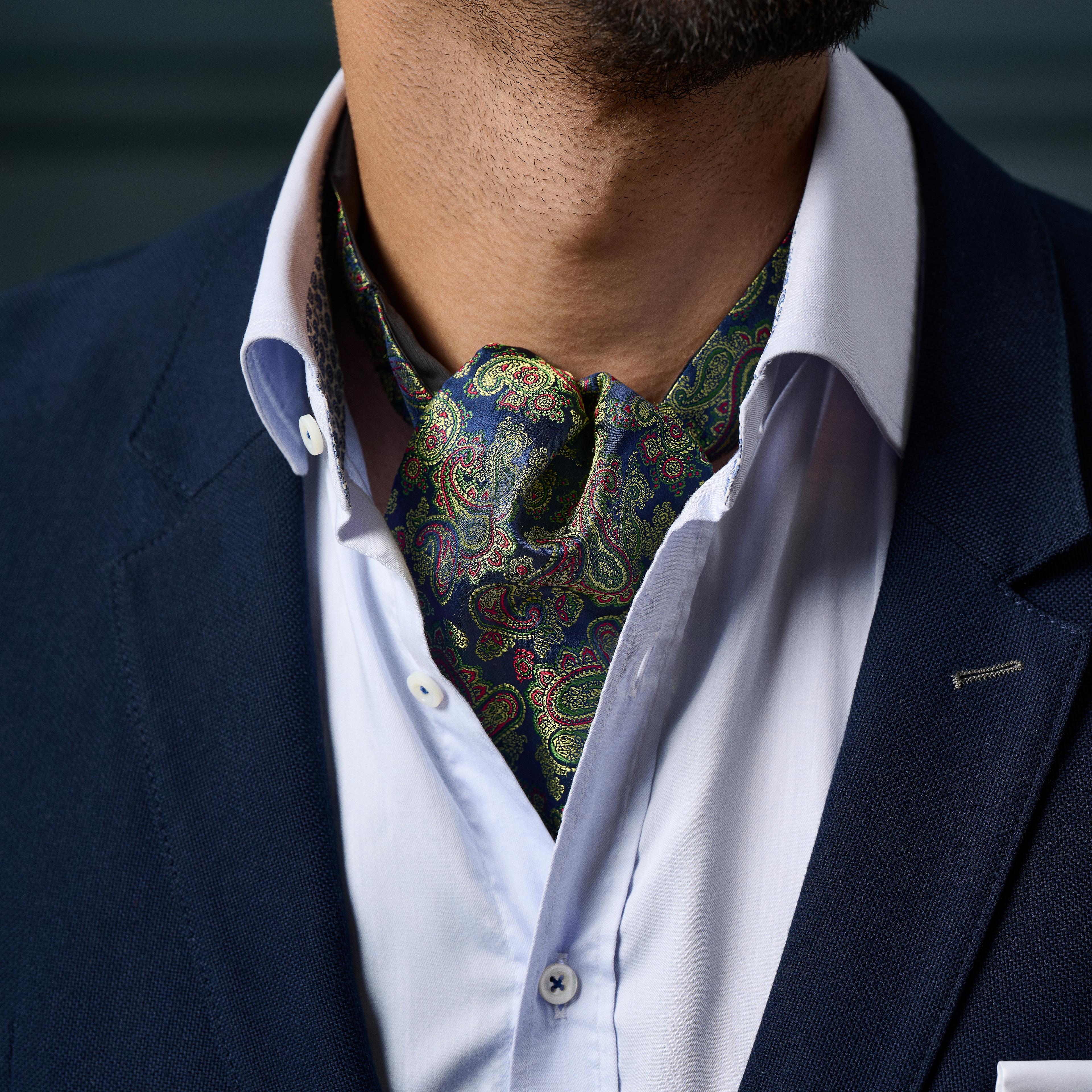 Ascot Pattern Colorful Light Blue Paisley Pattern Silk Ascot | In stock! | Bohemian ...