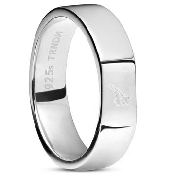 Adrian | 6 mm 925 Sterling Silver With Flat-Faced Sidegren Logo Ring