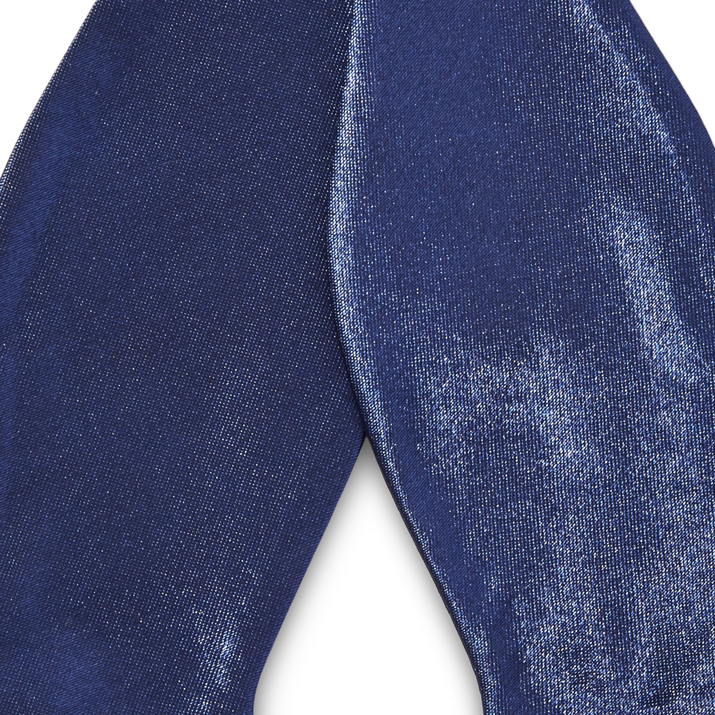 Shiny Navy Blue Basic Self-Tie Bow Tie - 2