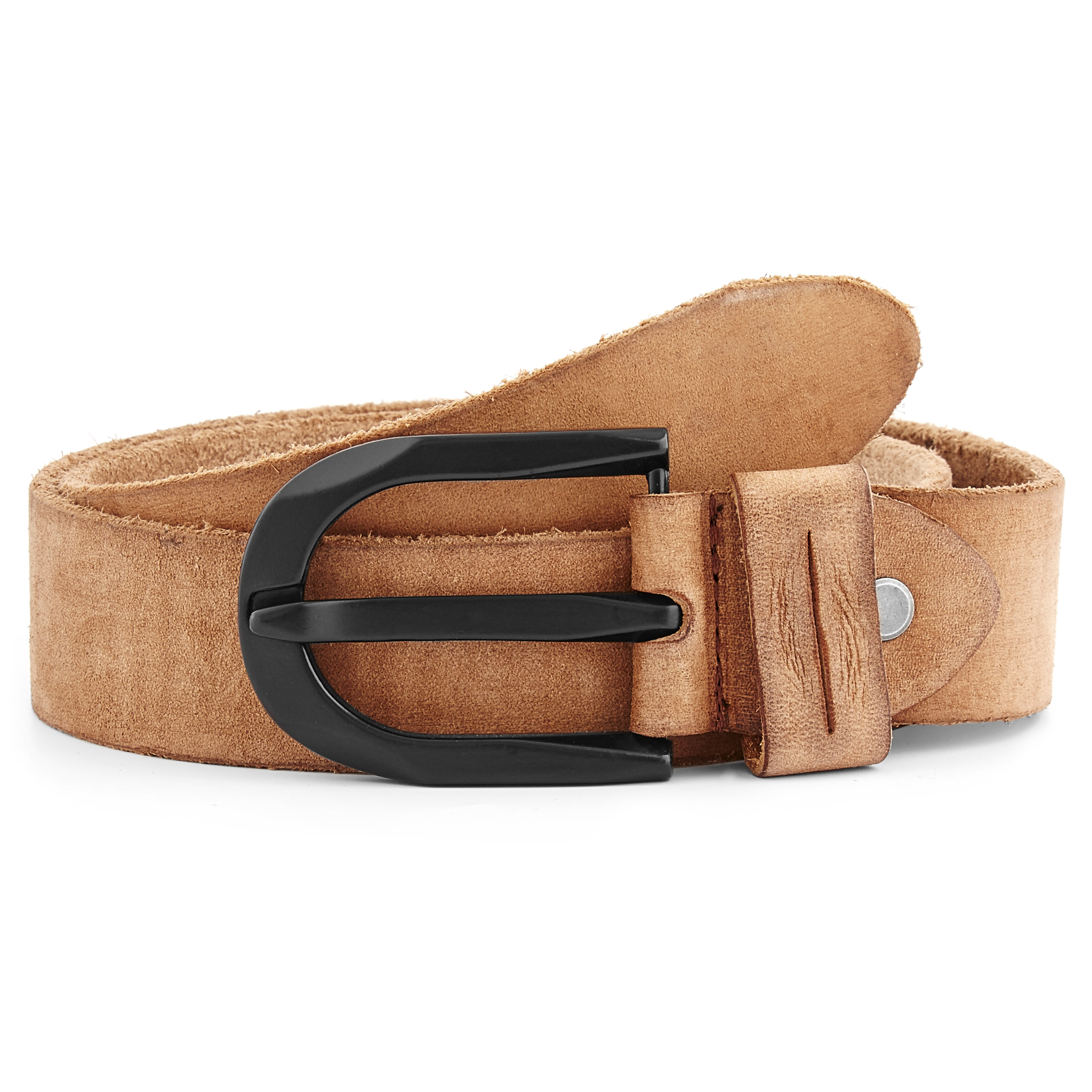 Naadloze Zachtbruine Lederen Riem - 1