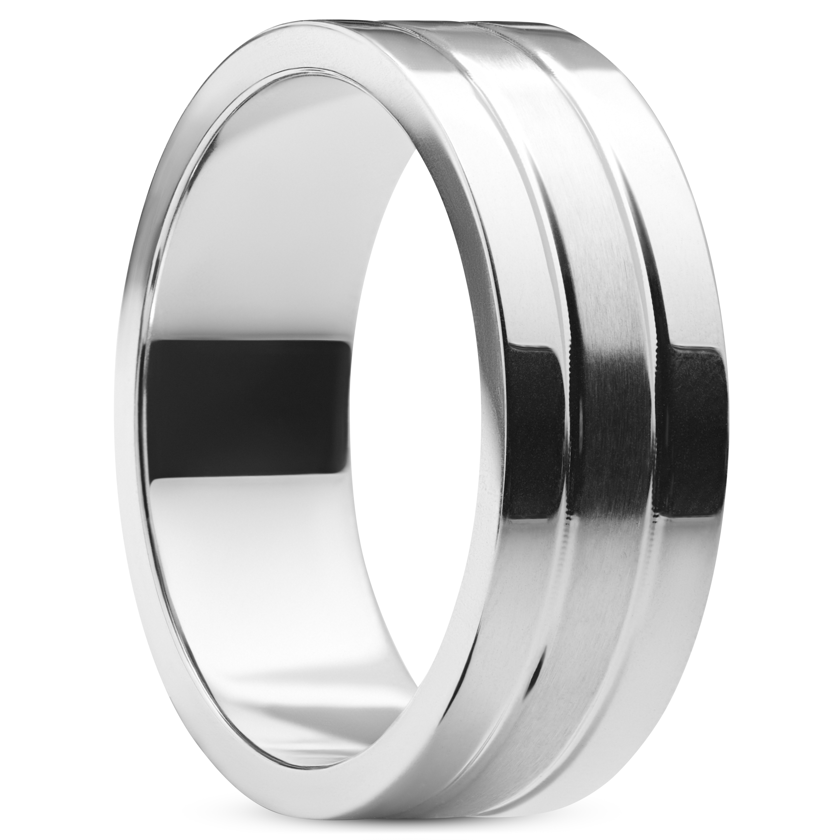 Buy KRYSTALZ Twil Horizontal Stainless Steel Textured Band Rings for Men  and Boy's (Pack Of 1 Piece) (BLUE, 17) at Amazon.in