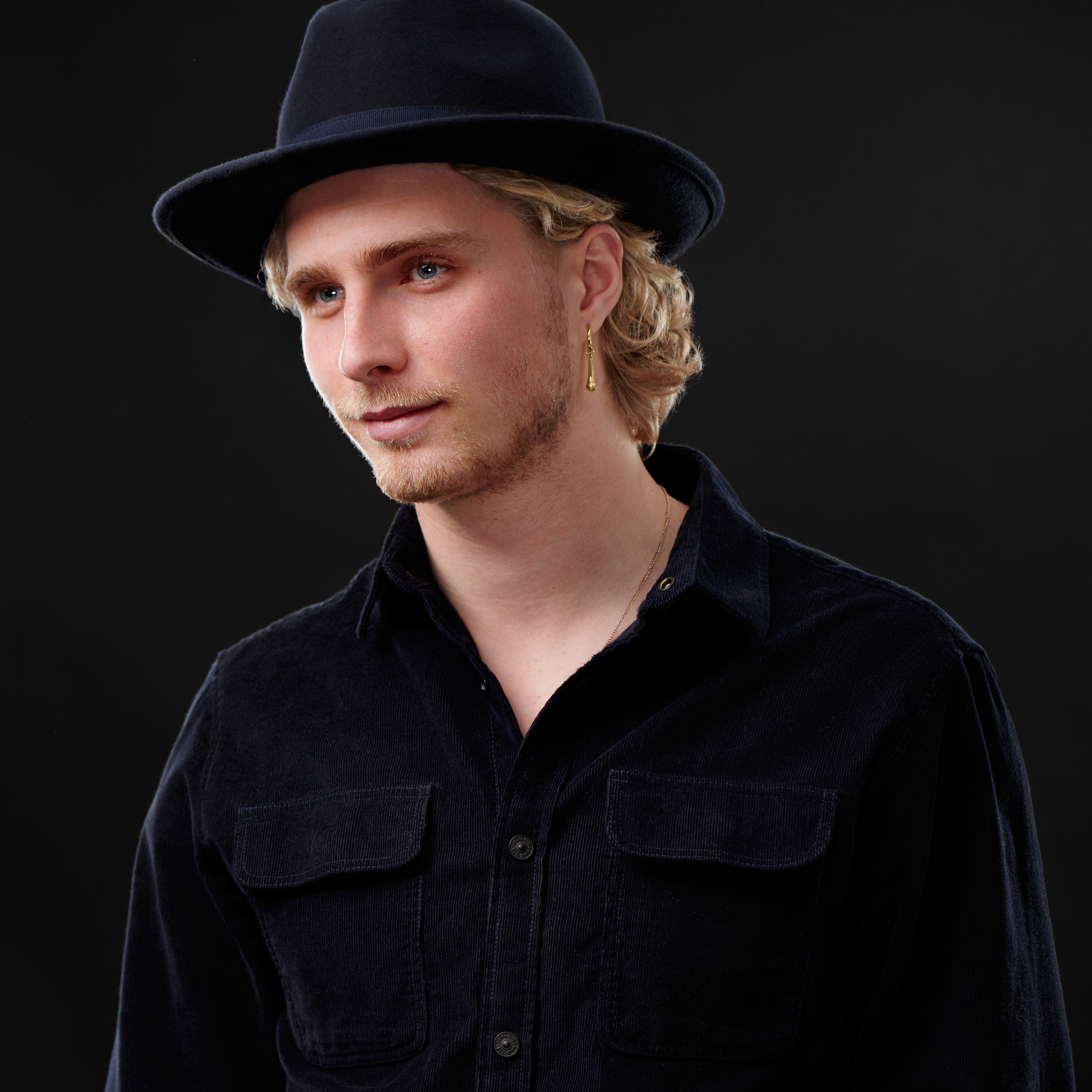 Goudkleurige Stalen Oorbel met Microfoonhanger - 4