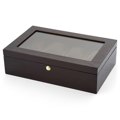 Donkere Essenhouten Horlogekast - 8 Horloges Donkere Essenhouten Horlogekast - 8 Horloges