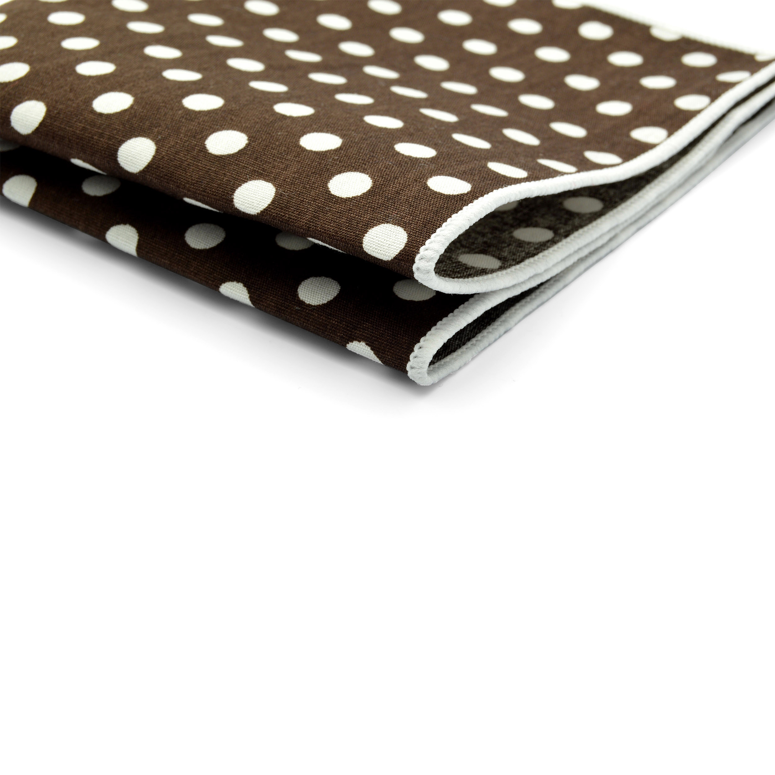Pochette de costume en coton marron à pois - 2