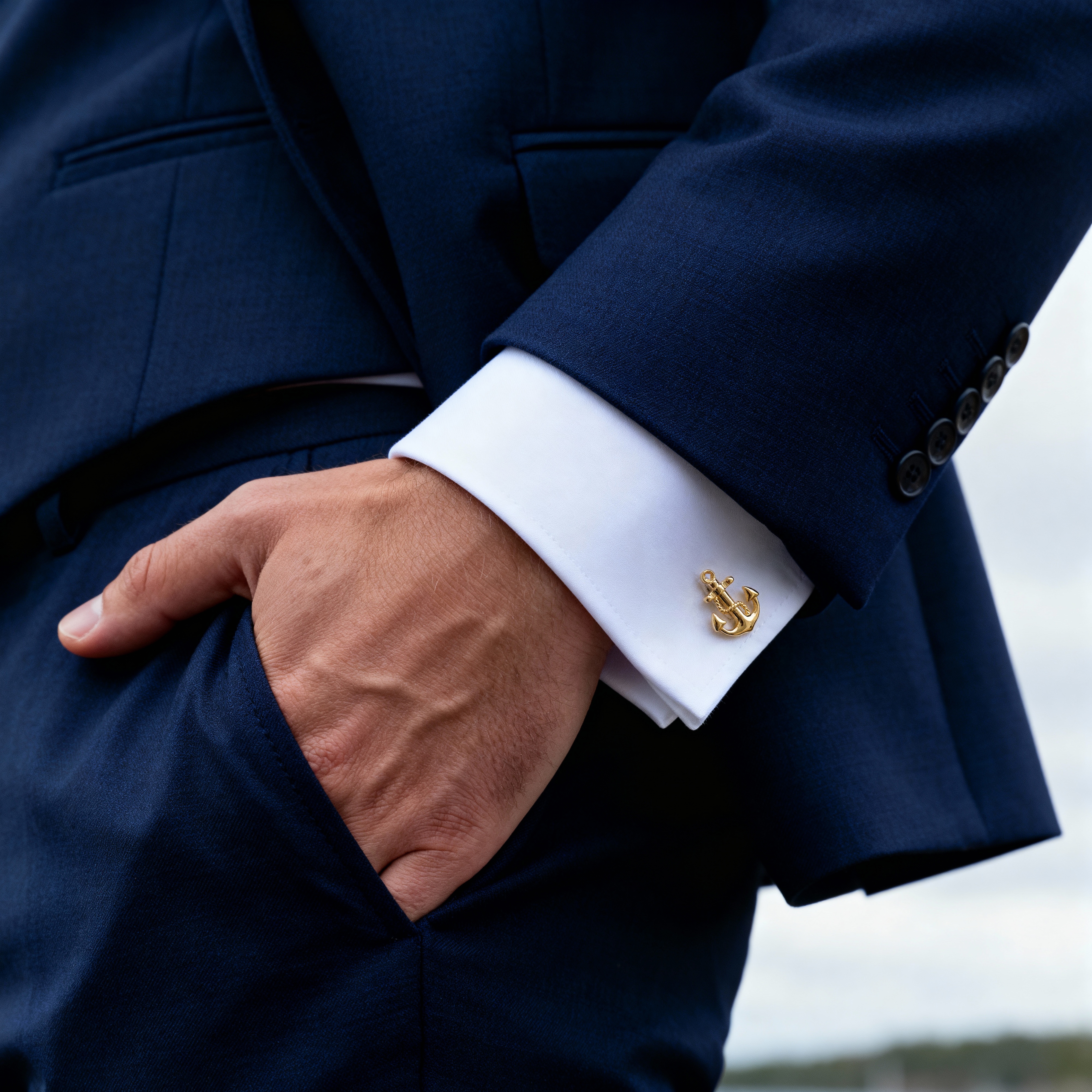 Gemelos de ancla dorados - 2