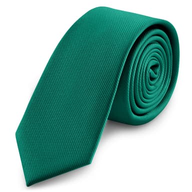 Corbata delgada de grogrén verde esmeralda de 6 cm Corbata delgada de grogrén verde esmeralda de 6 cm