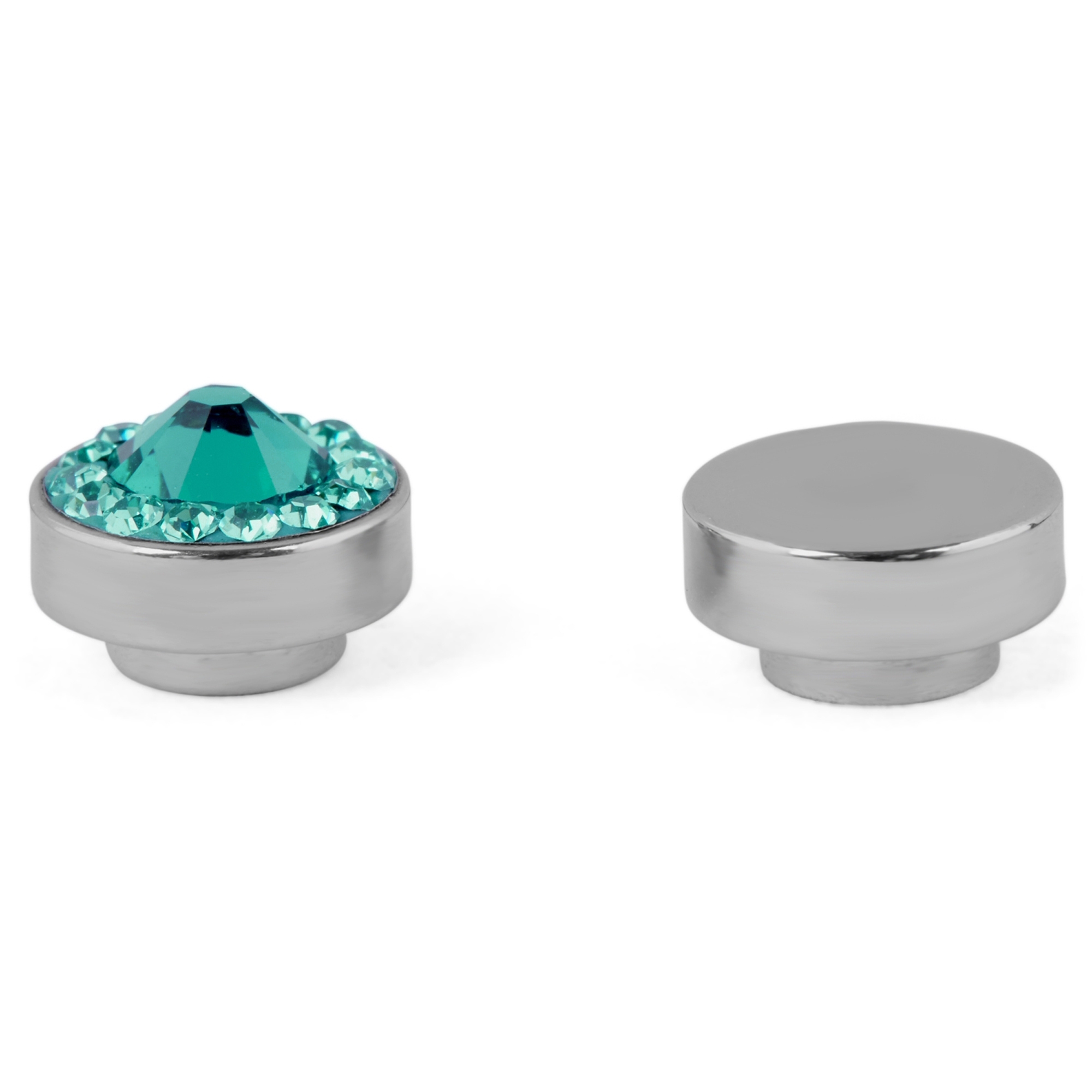 8 mm Magnetisk Blå Krystal Ørering - 2