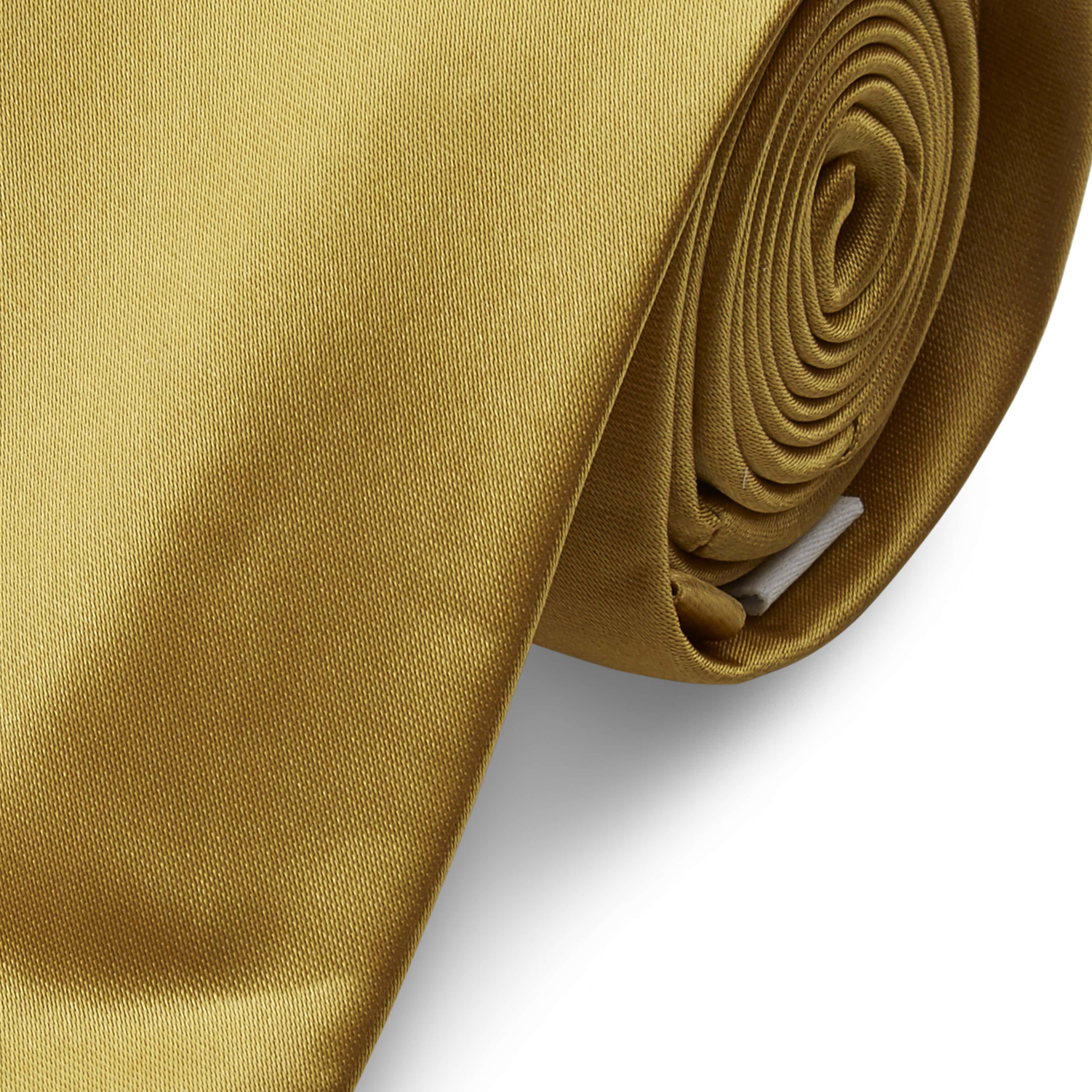 Shiny Gold 6cm Basic Tie - 2 - gallery