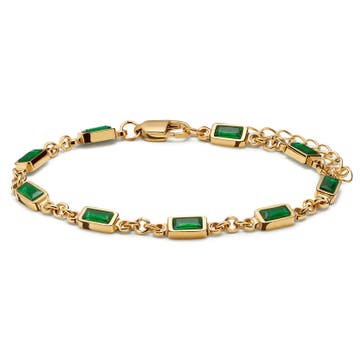 Prism | Pulsera dorada con piedras de cristal verdes Prism | Pulsera dorada con piedras de cristal verdes